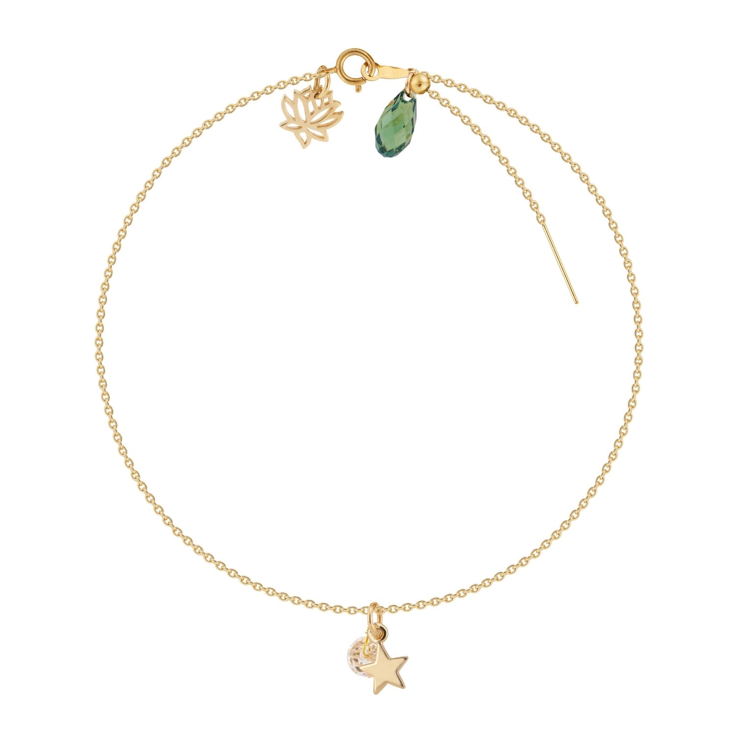 Callista By Vinita Women's Gold Lotus Chain Bracelet