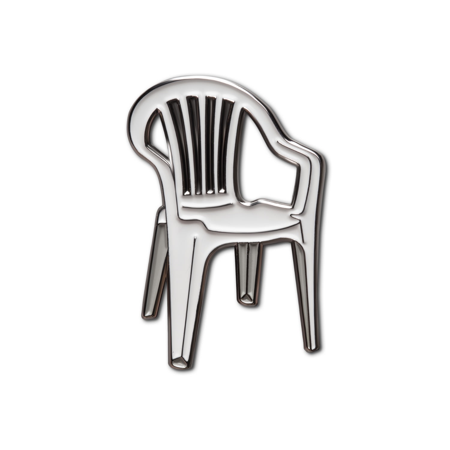 Women's White / Silver Enamel Pin Plastic Chair | Make Heads Turn