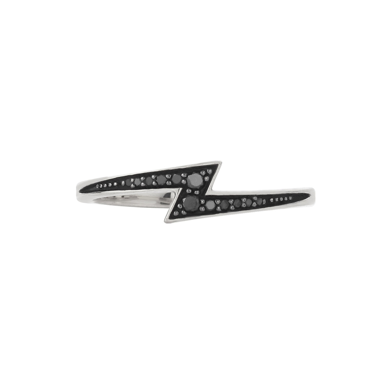 Zoe And Morgan Women's Black / White Zap Black Diamond Ring White Gold In Multi