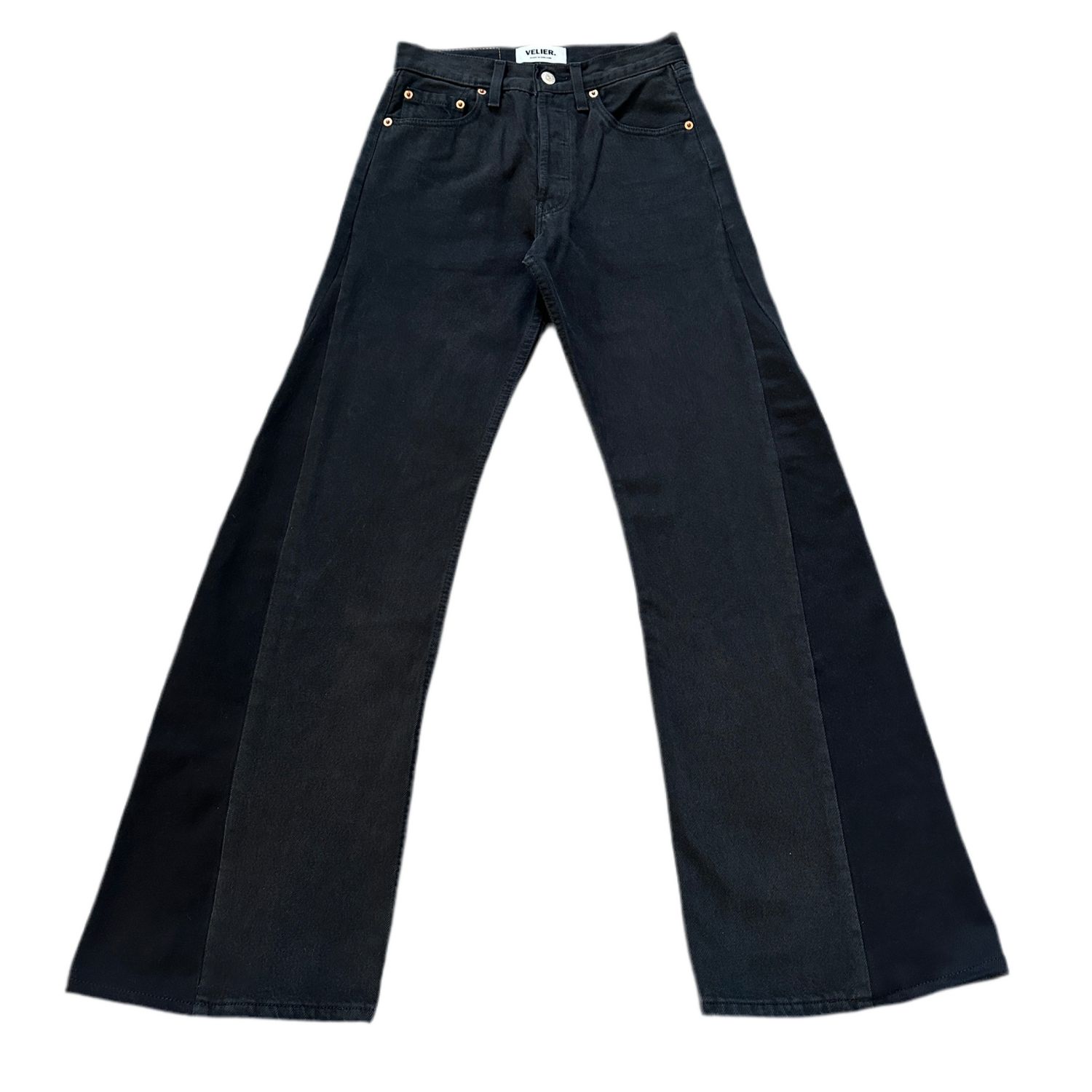 Velier. Rework Levi Rework Black Denim Wide Leg Jeans