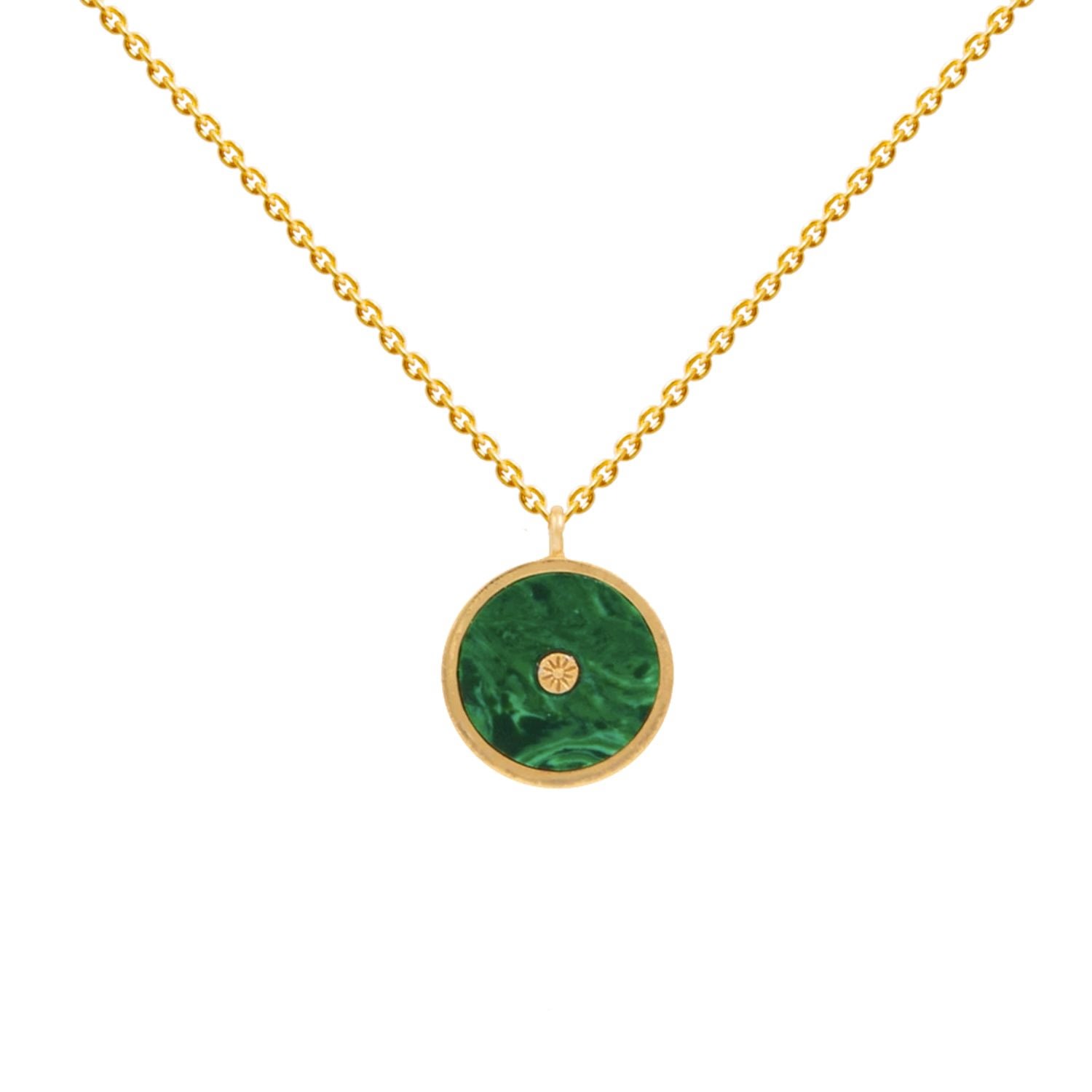 Women’s Green / Gold Green Circle Petra Necklace Lavani Jewels