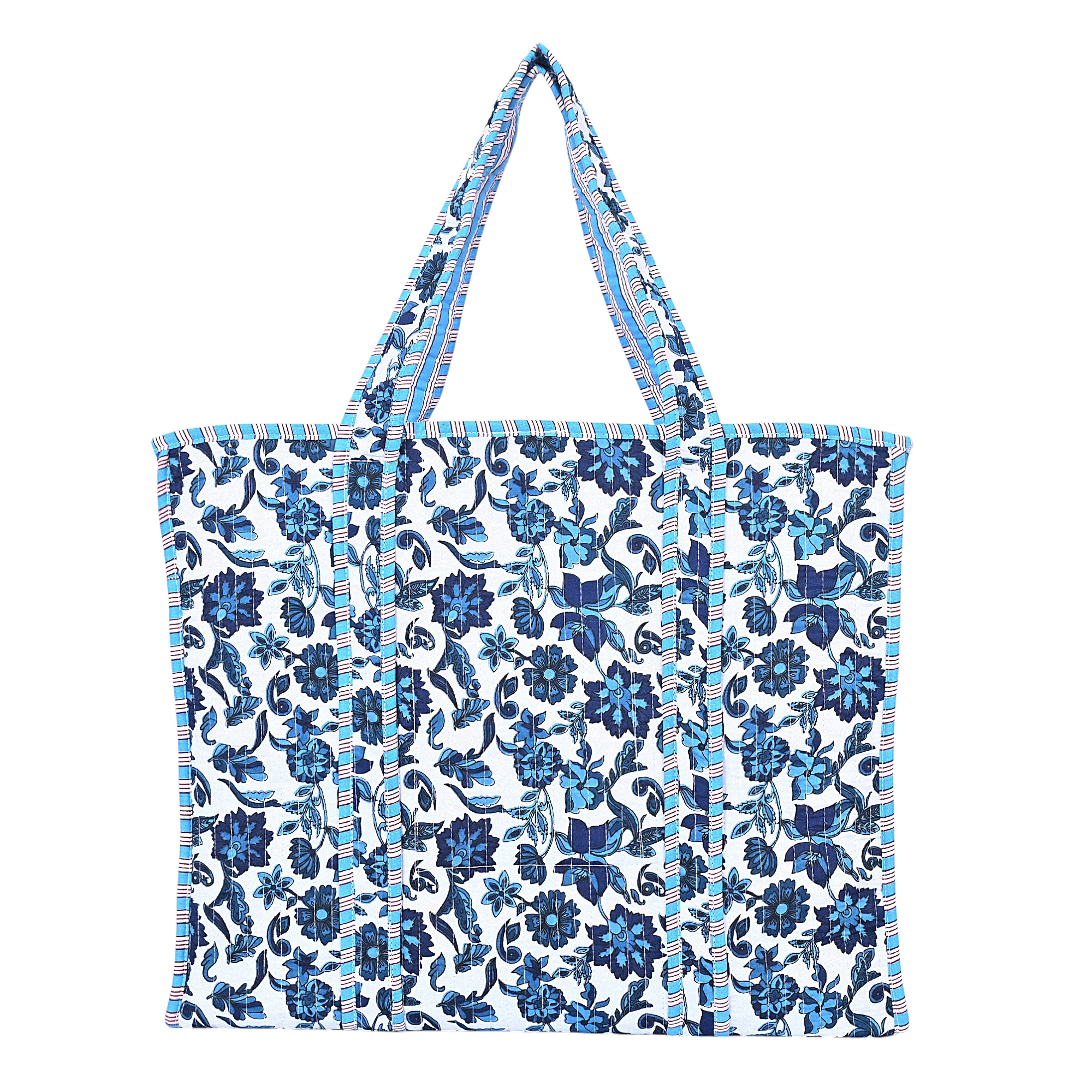 Women&rsquo;s Blue The Floral Paisley Tote | Conscious Yoga Collective