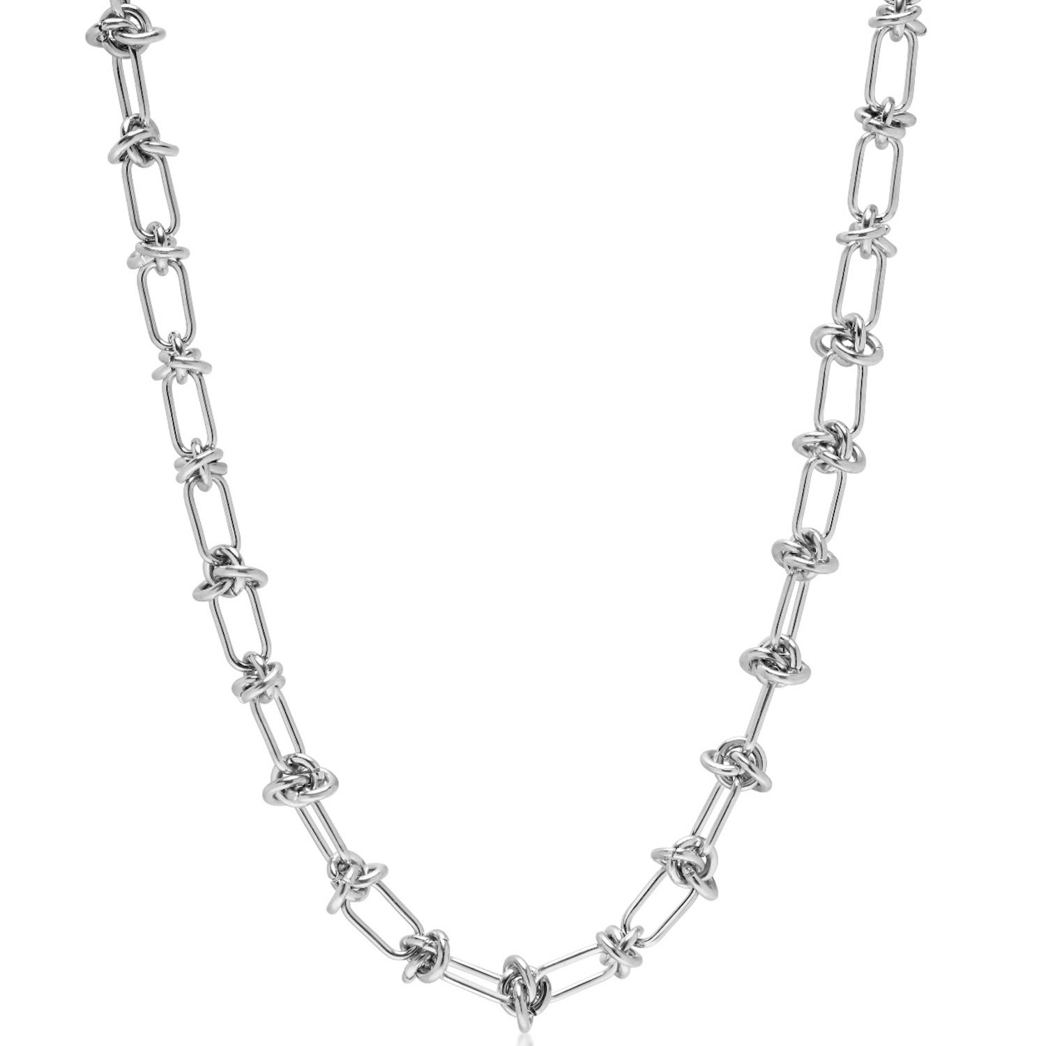 Women’s Silver Barbed Wire Necklace Nialaya