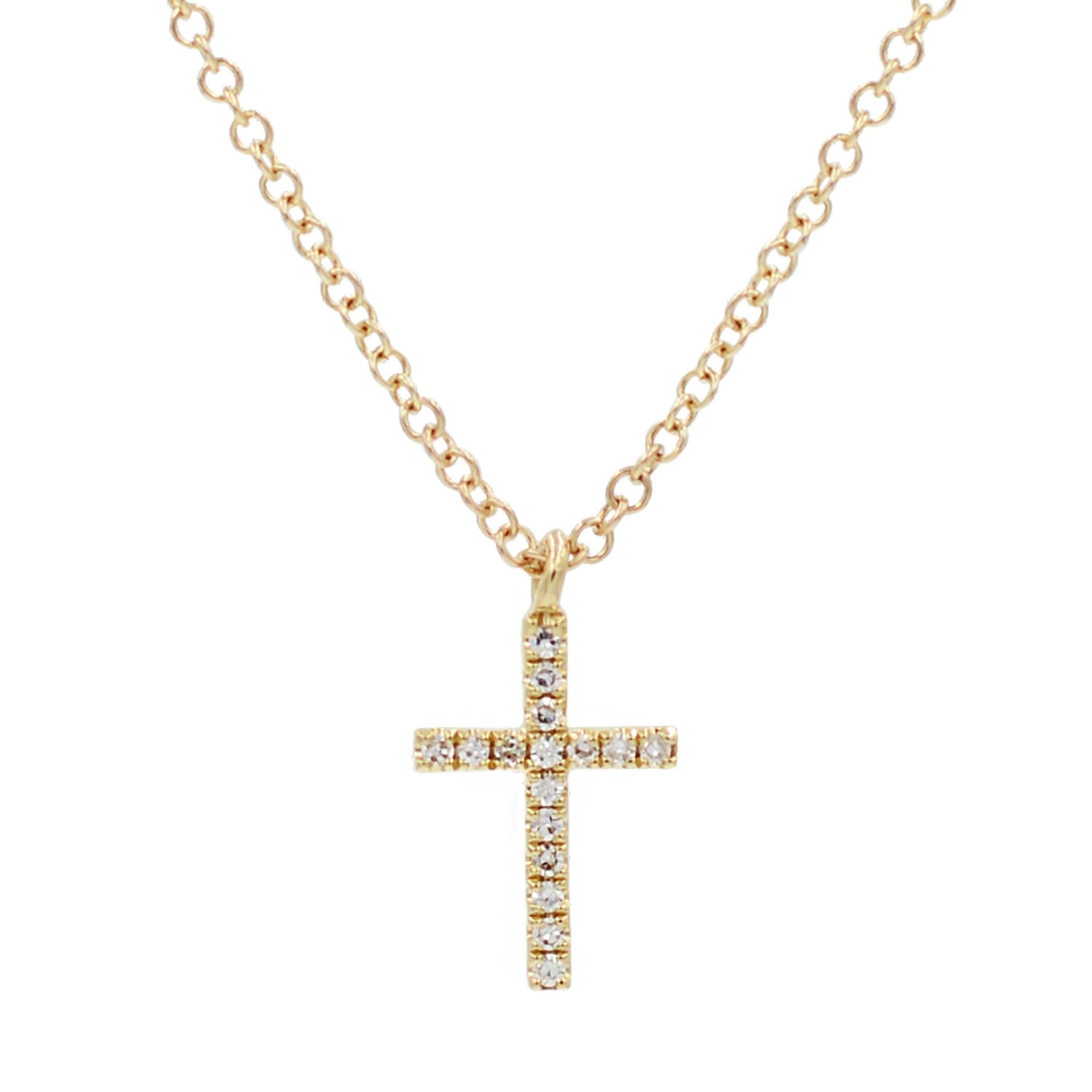 Kamaria Women's Gold Diamond Cross Necklace - Mini