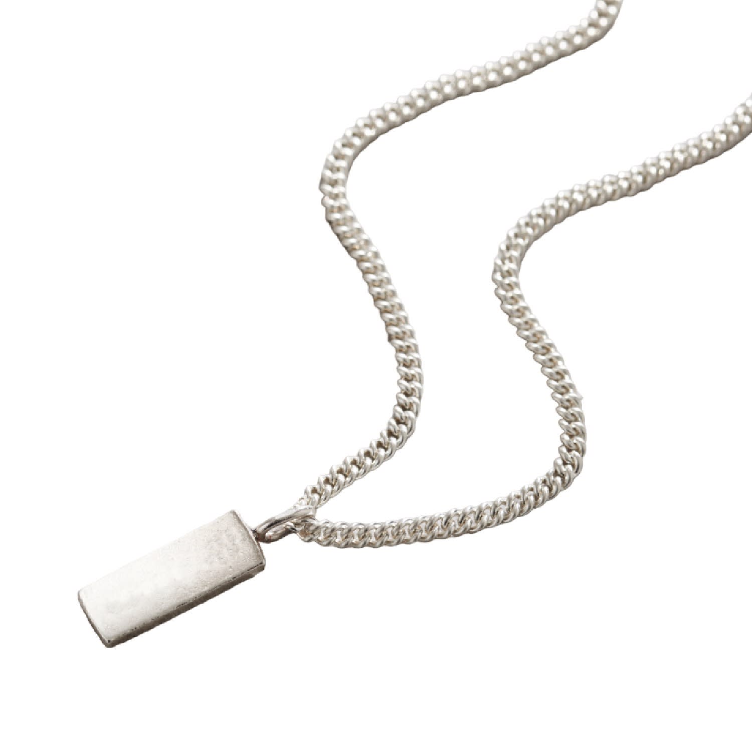 Mens Silver Dog Tag Chain Necklace Made Of Stainless Steel