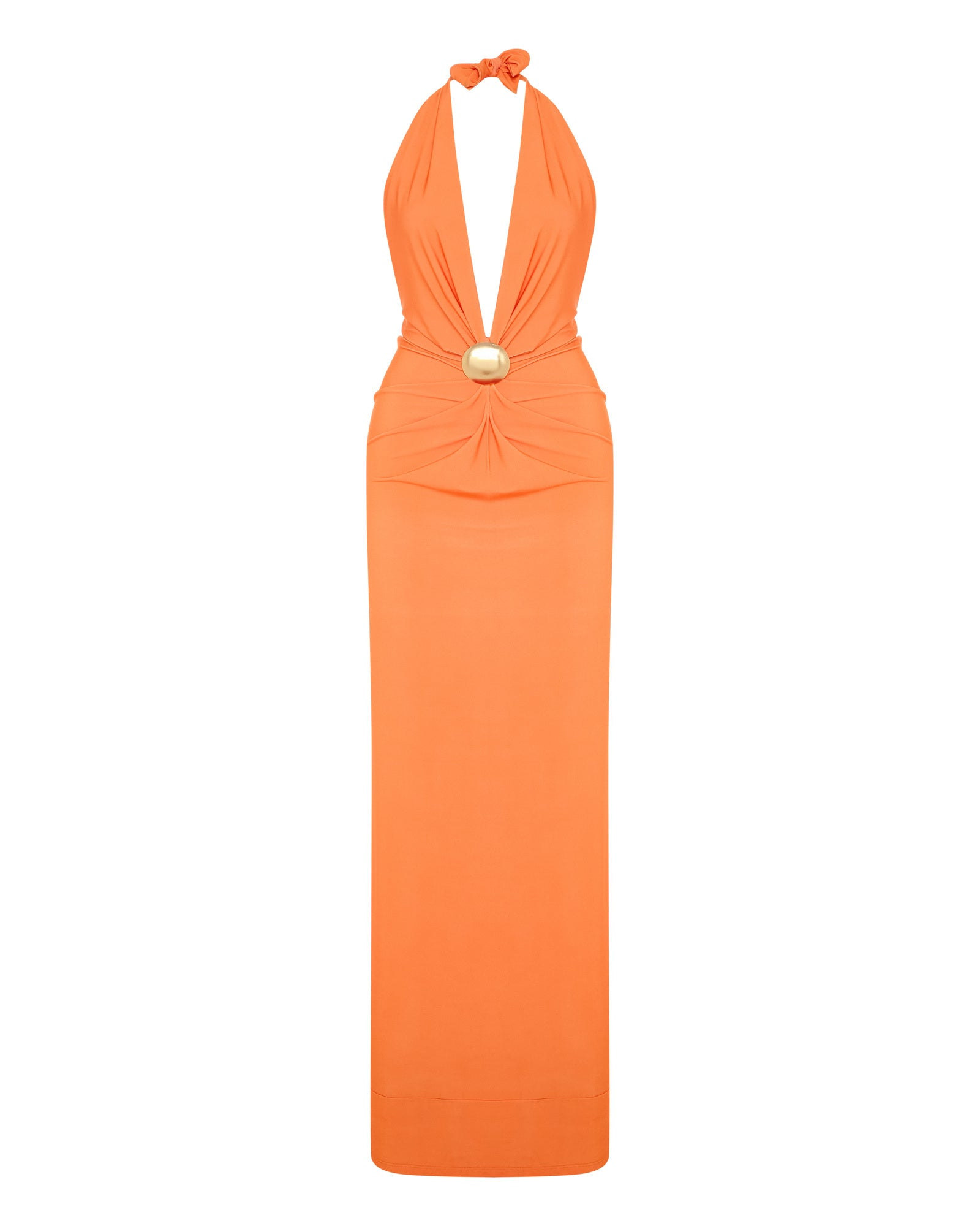 Maison Sél Women's Long Flavie Dress – Vibrant Orange