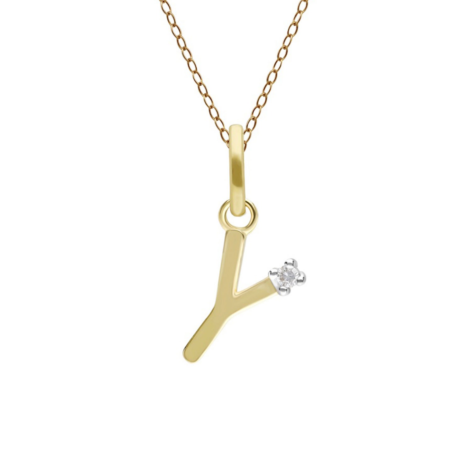 Women’s Gold / White Initial Y Diamond In Yellow Gold Gemondo