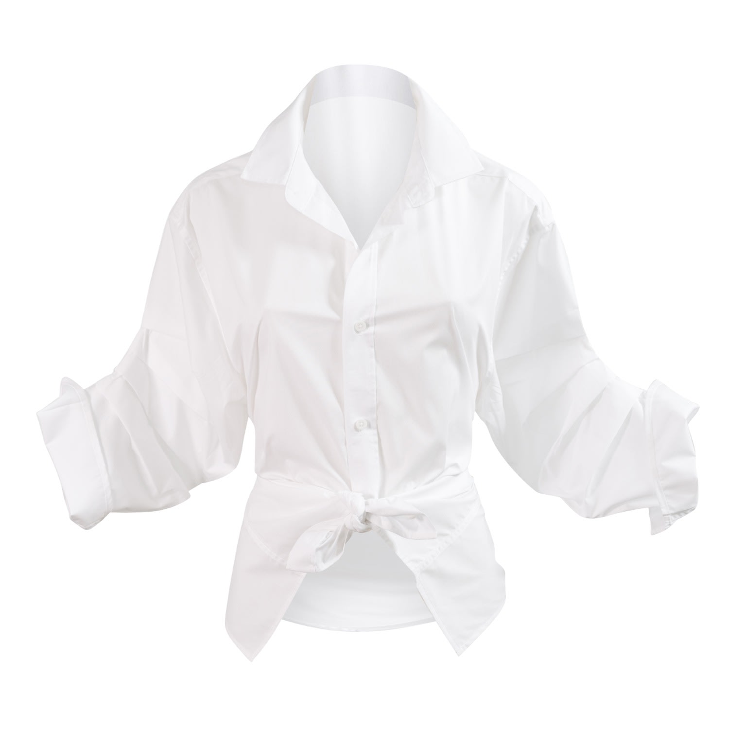 Women’s Tuck Sleeve Shirt White Extra Large Butterscotch Castle