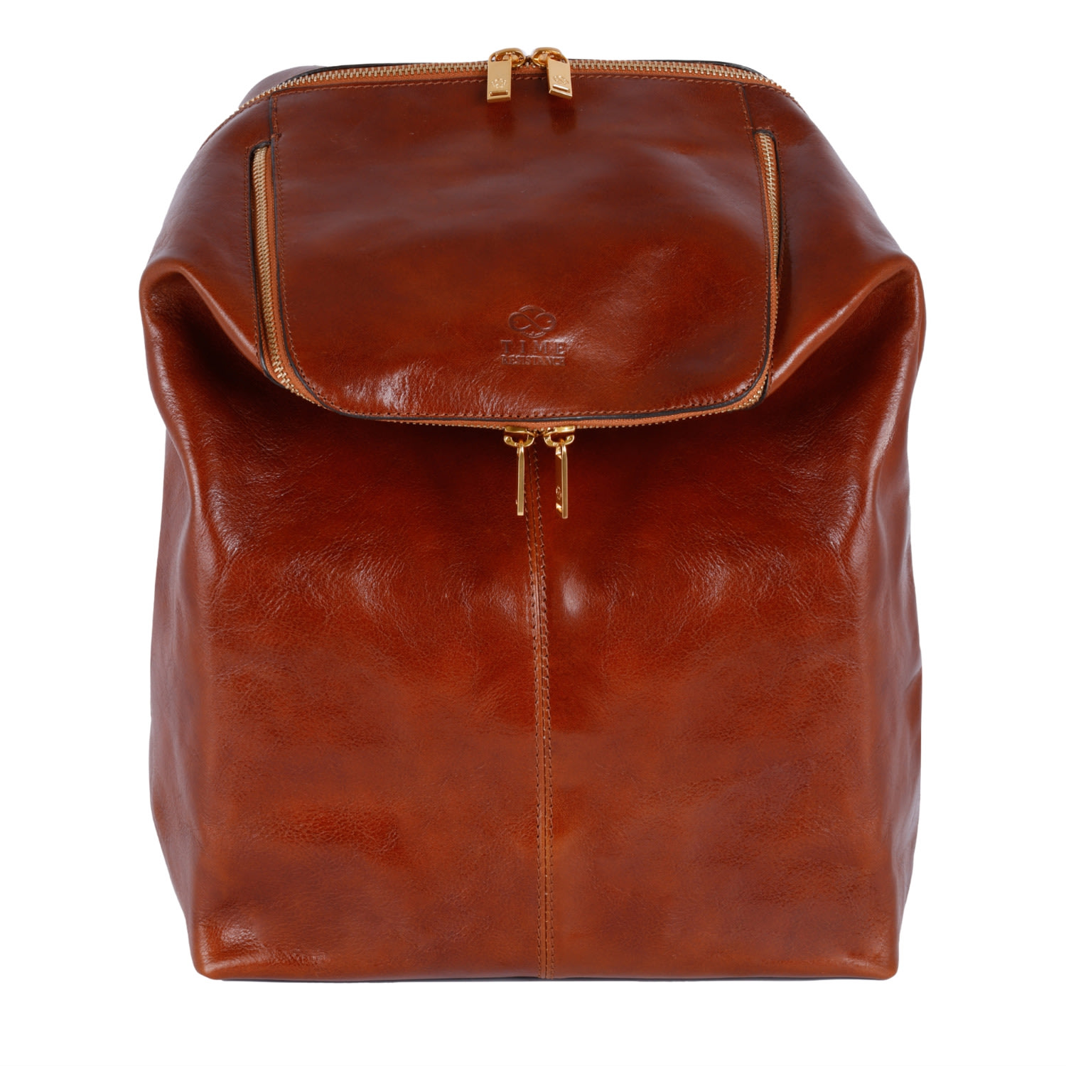 Time Resistance Men's Cognac Brown Leather Backpack - A Bend In The River In Brown