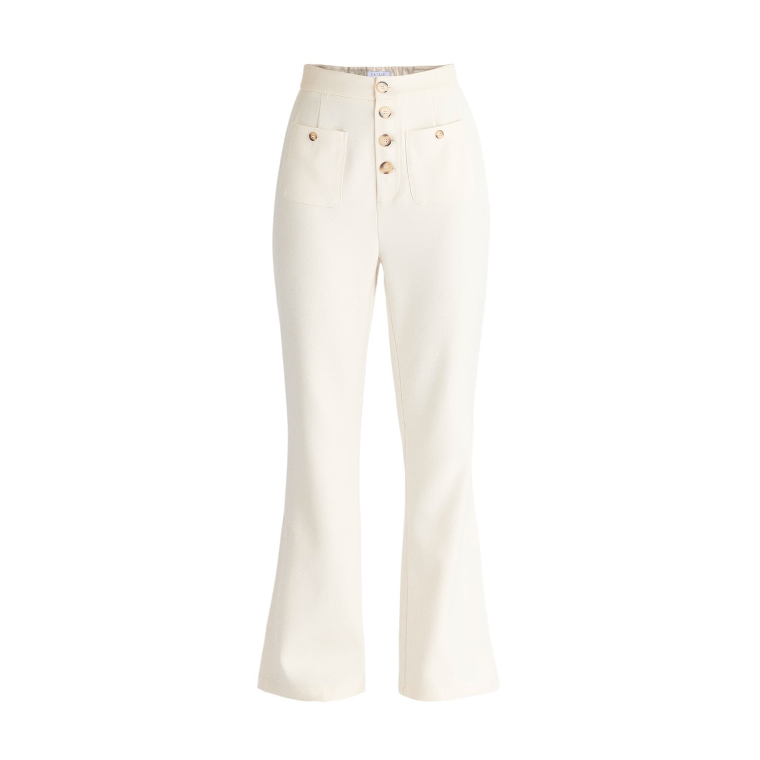 Paisie Women's Neutrals High Waist Flare Trousers In Cream In White