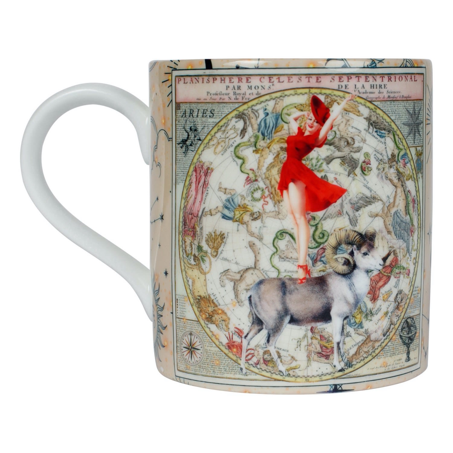 Neutrals Aries Zodiac Bone China Mug Myrtle & Mary