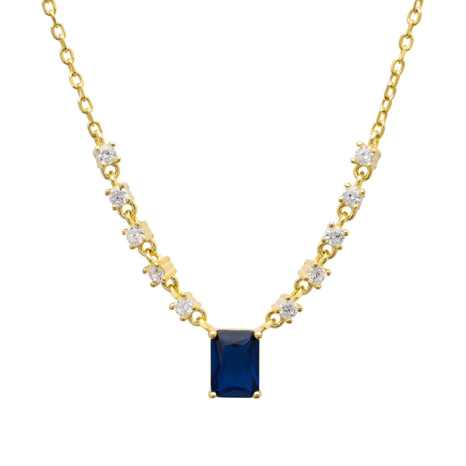 Women’s Blue / White / Gold Claudia Gemstone Pendant Necklace Gold Sapphire Latelita