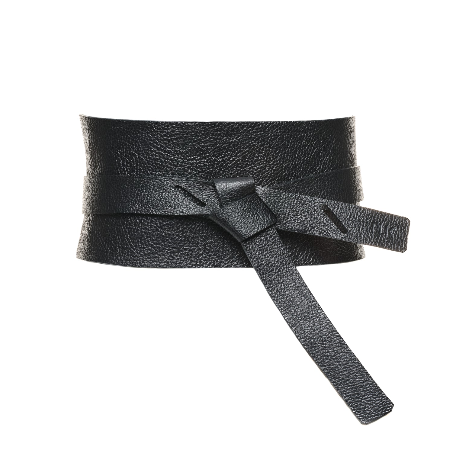 Women’s Black Wide Waist Leather Obi Belt- Savanah 36" Plik X Haya