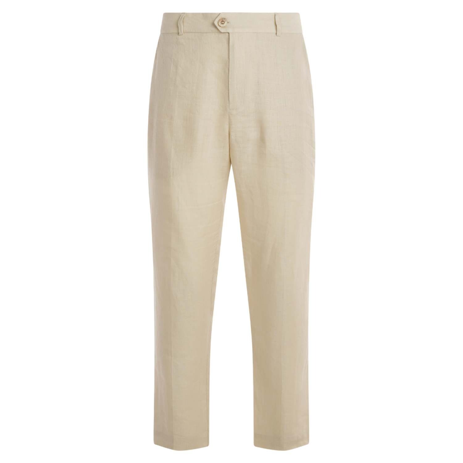 Haris Cotton Men's Neutrals Classic Linen Pants - Beige