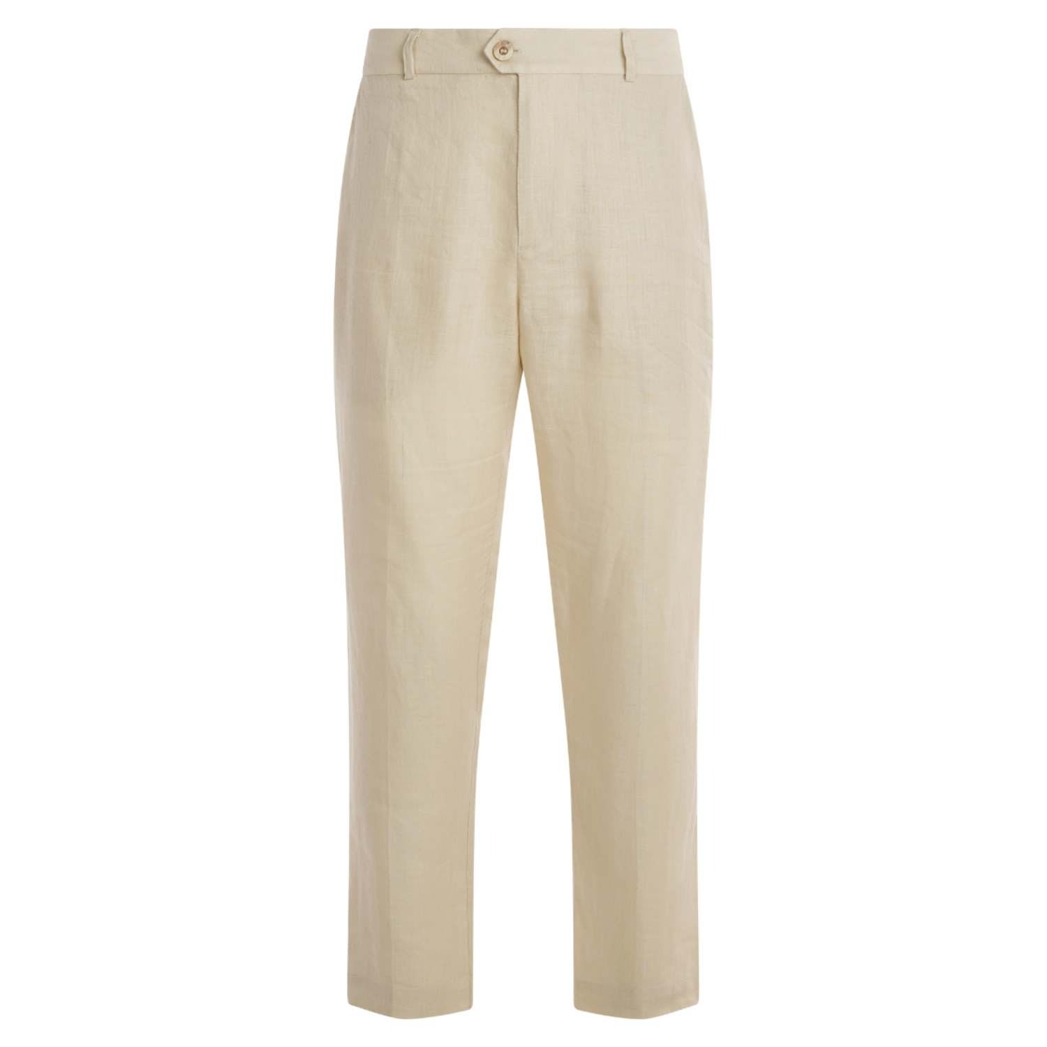 Haris Cotton Men's Neutrals Classic Linen Pants - Beige In Beige