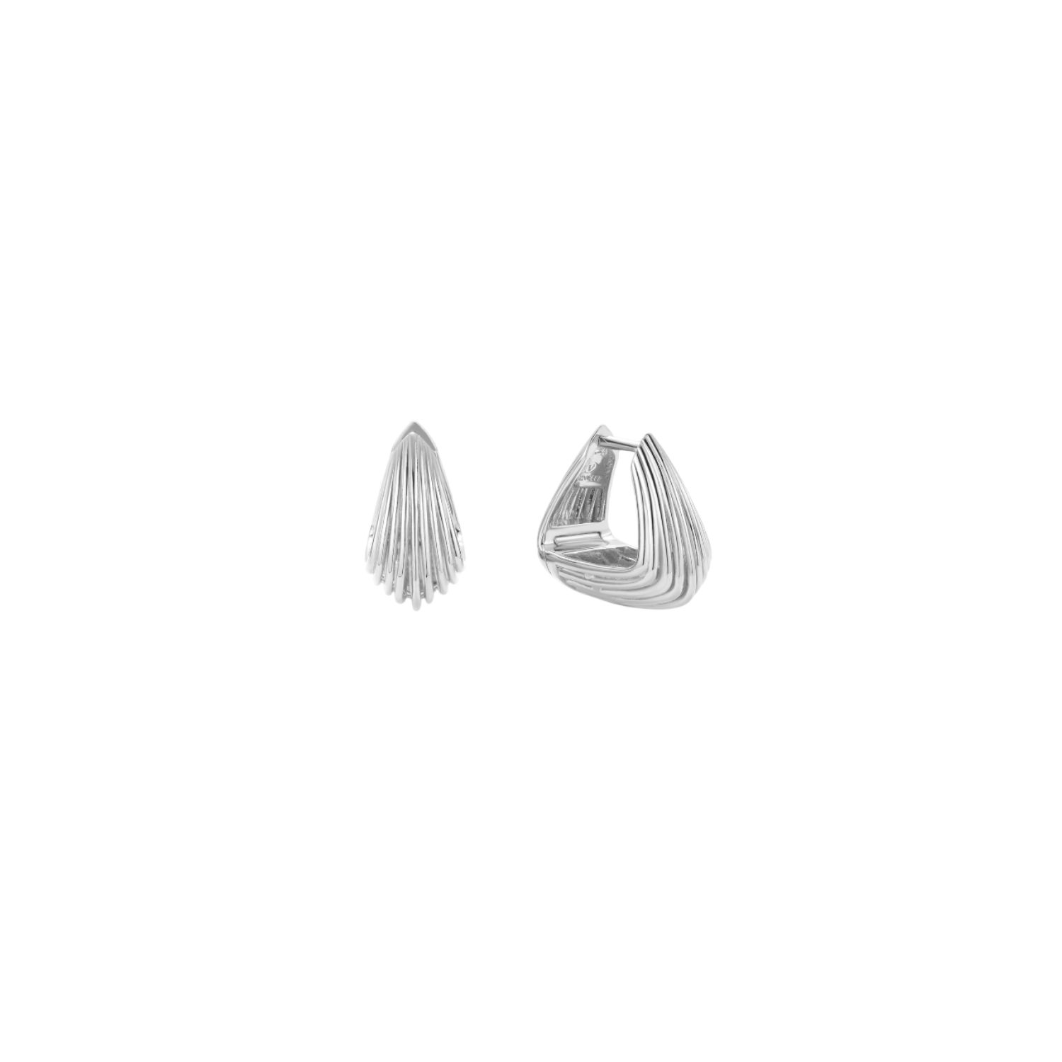 Vanchi Women's Juno Ridged Chunky Hoops In Silver In Silver