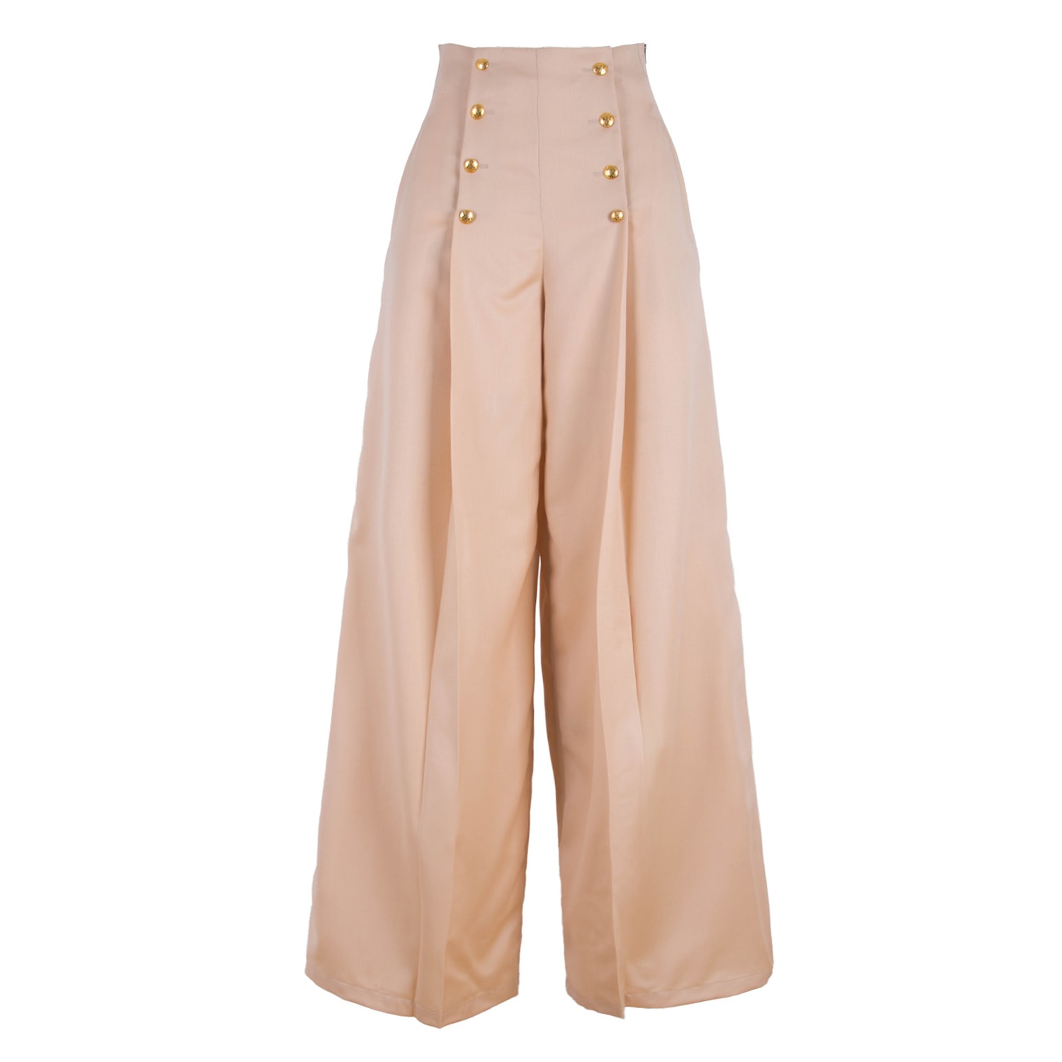 Rua & Rua Women's Neutrals Wool Wide-leg Beige Trousers In Pink