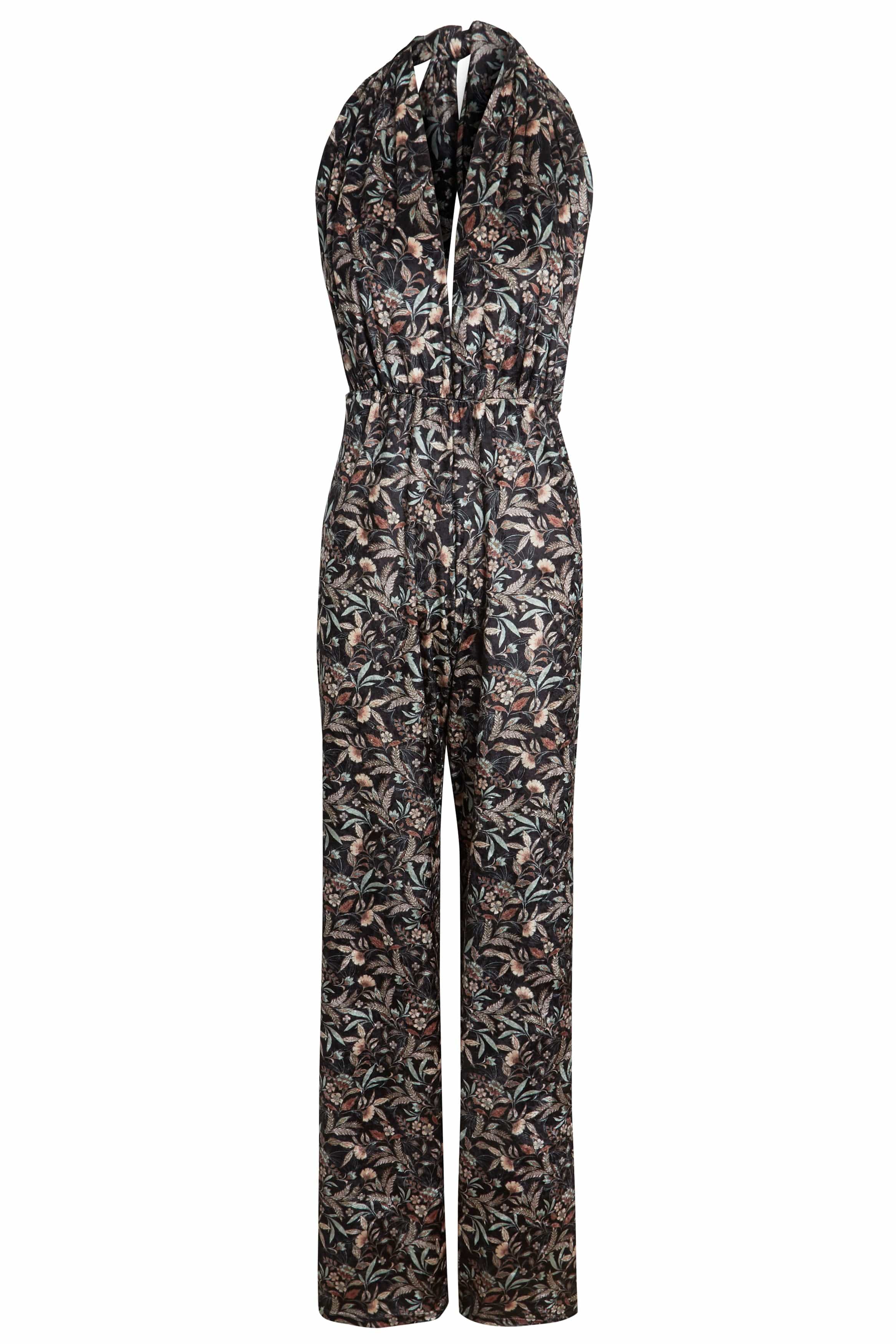 Sarvin Women's Floral Velvet Jumpsuit