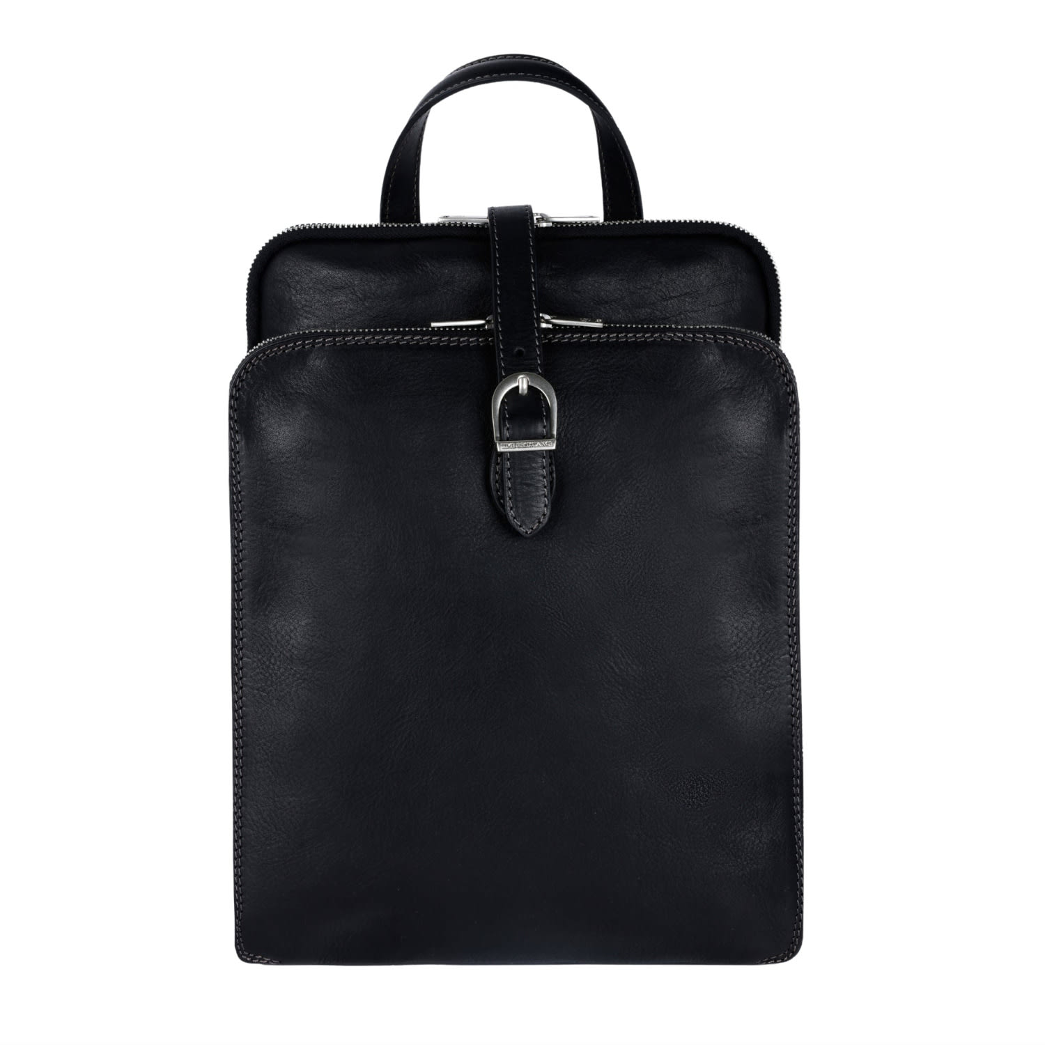 Time Resistance Womens Convertible Leather Backpack Shoulder Bag Black - Clarissa In Black
