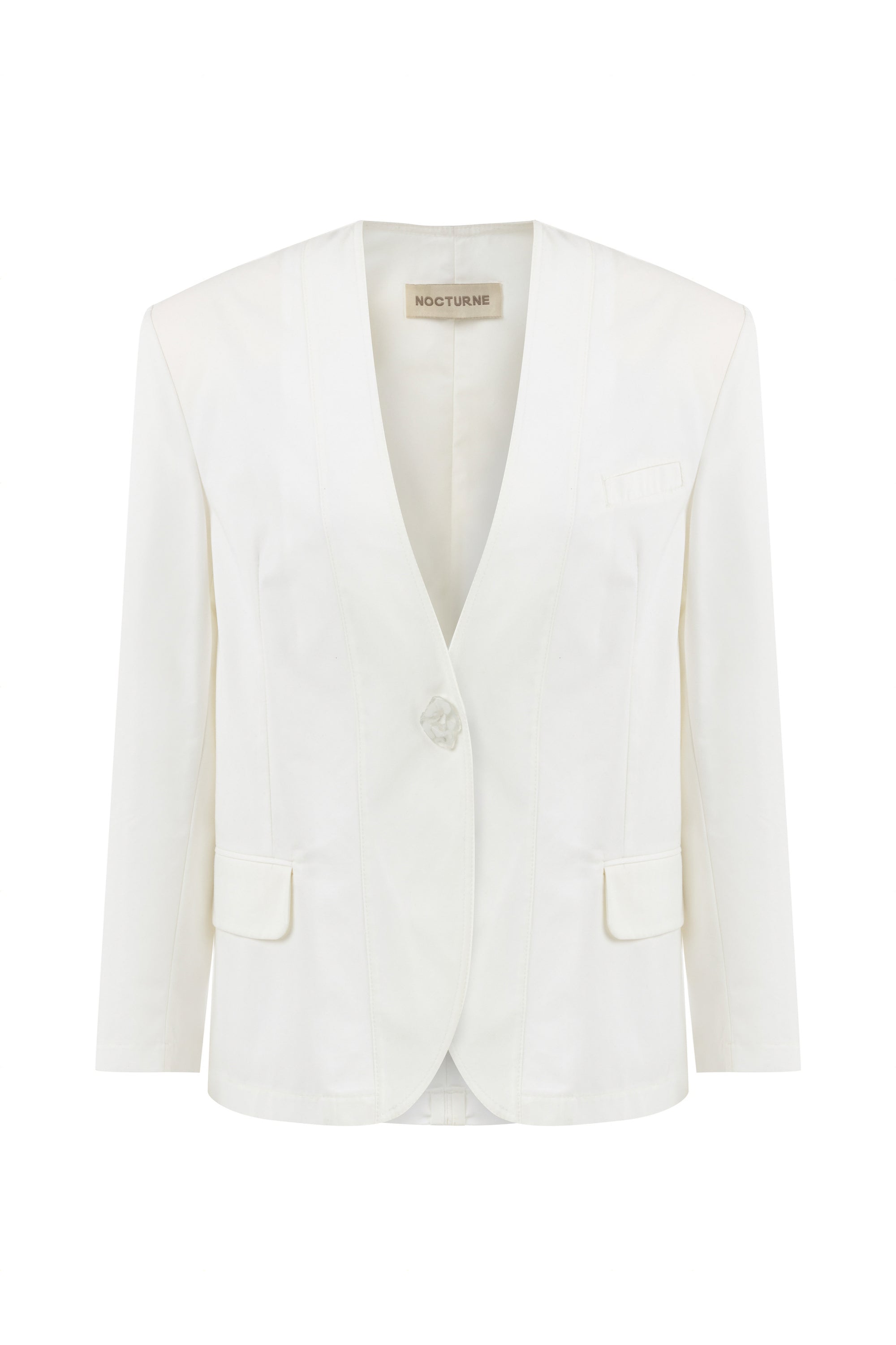 Nocturne Women's White Draped Blazer