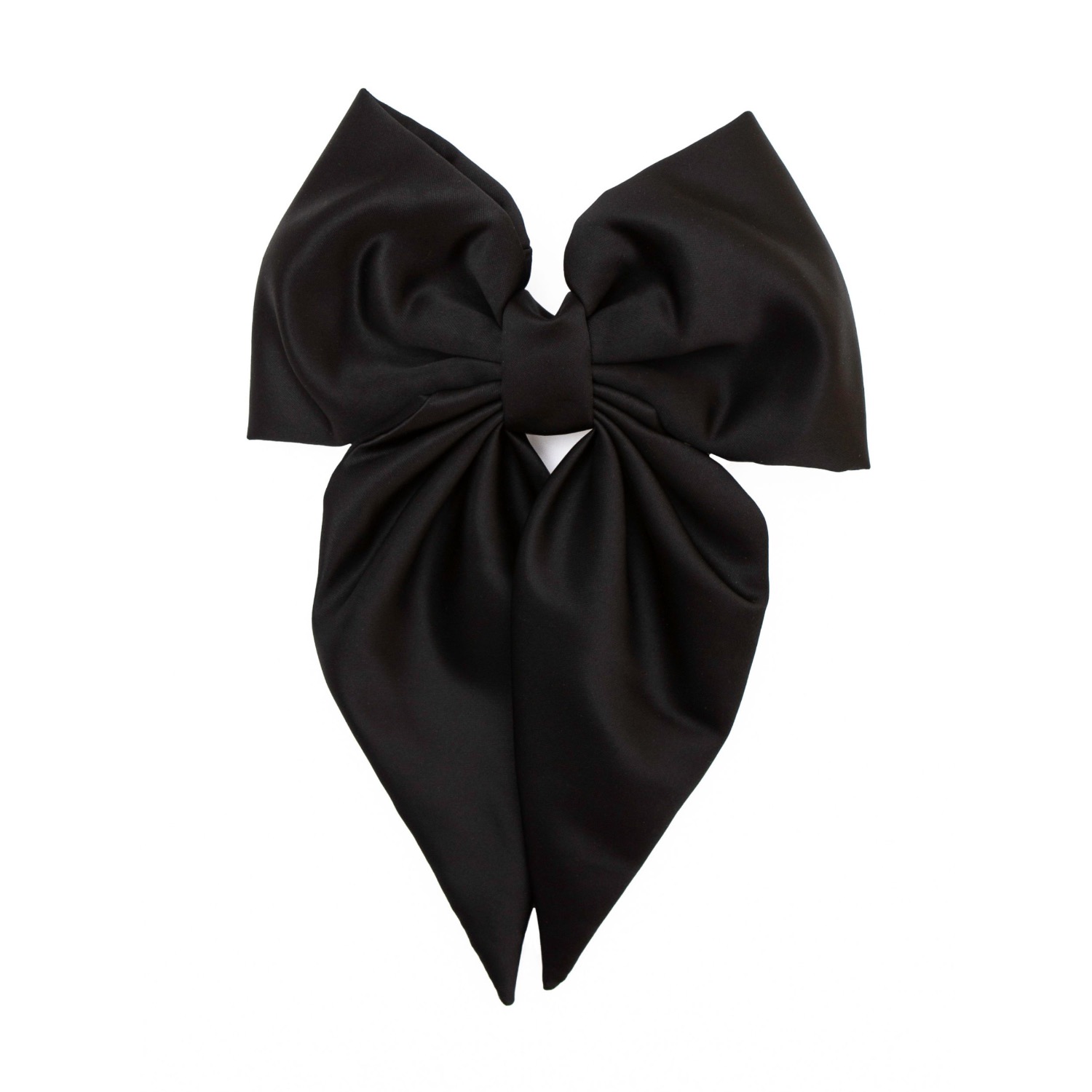 Rainsisters Women's Hair Bow Clip: Black Satin