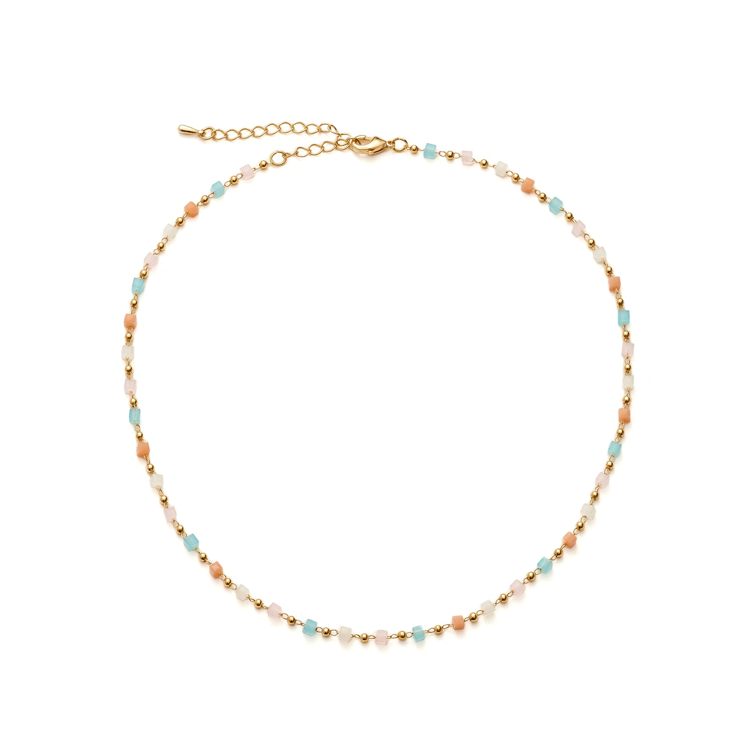 Women’s Yellow / Orange / Pink Warm Multi-Colored Stone Necklace Shabella Nyc