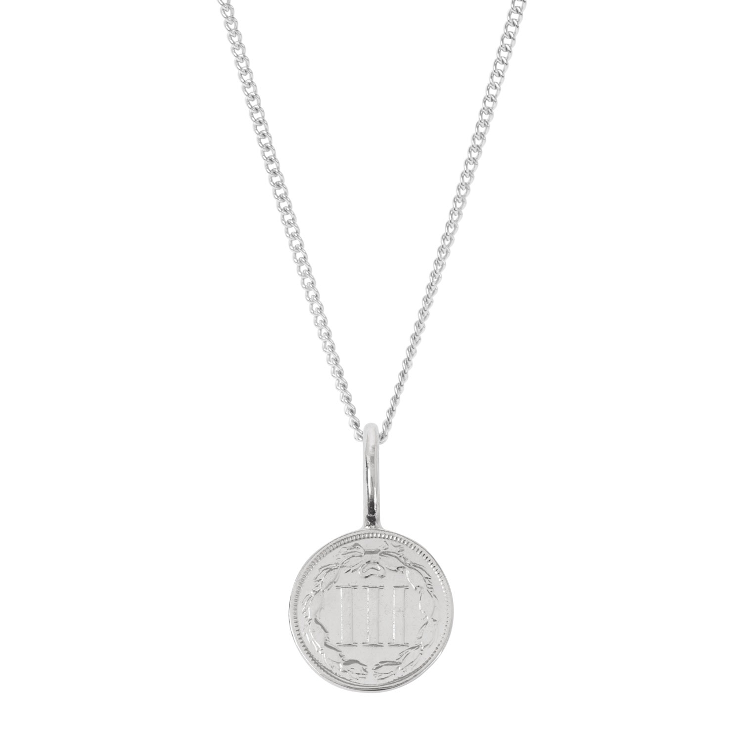 Katie Mullally Limited Men's American Coin & Chain In Sterling Silver In Silver