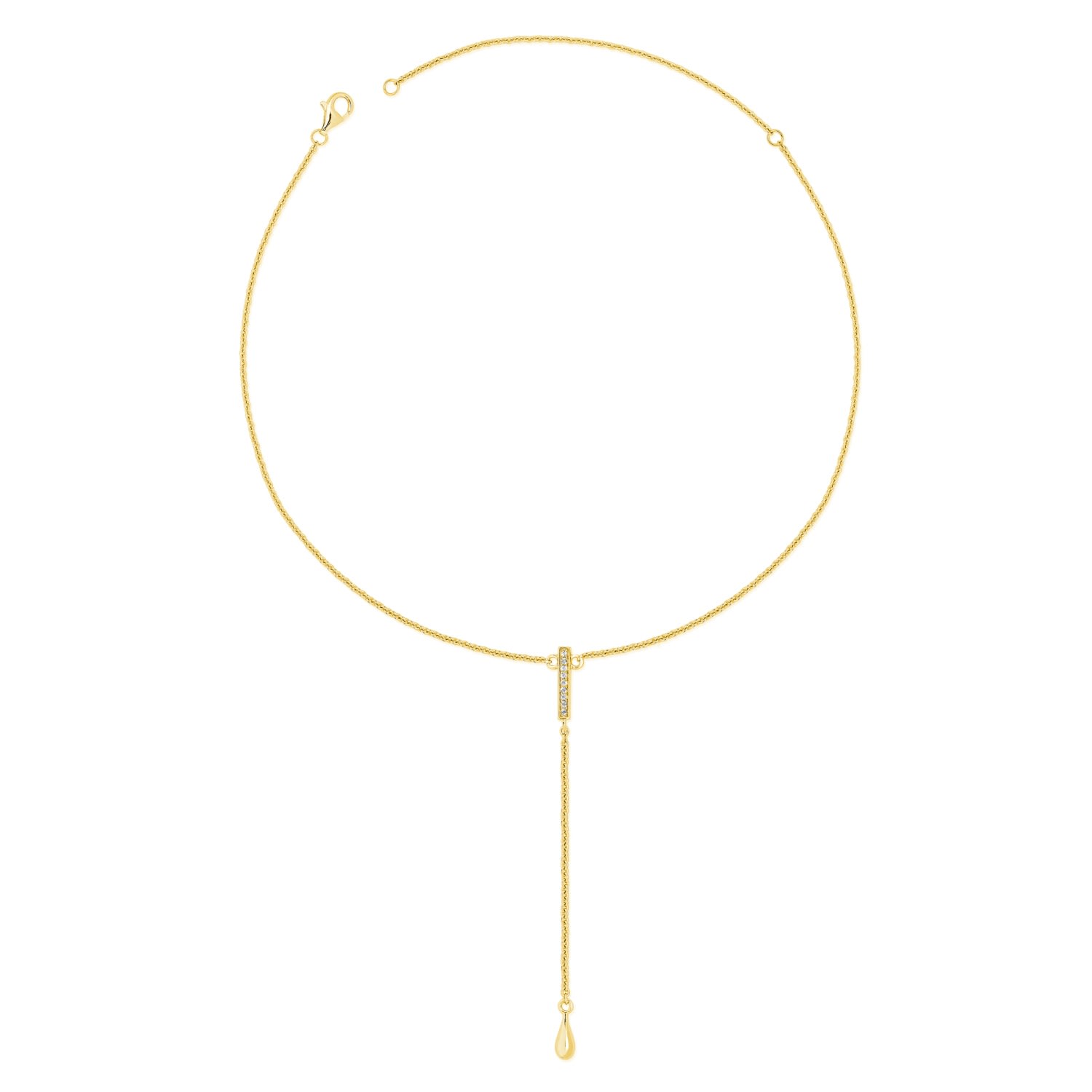 Lucy Quartermaine Women's Skinny Drip Long Pendant With White Topaz In Gold Vermeil In Gold