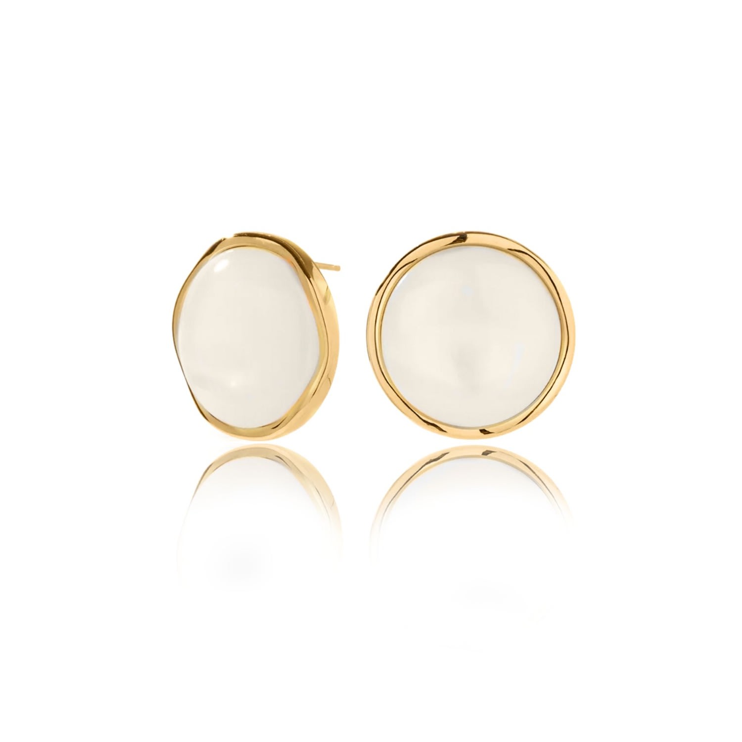 Women’s Gold Cara Natural Shell Stud Earrings Viea