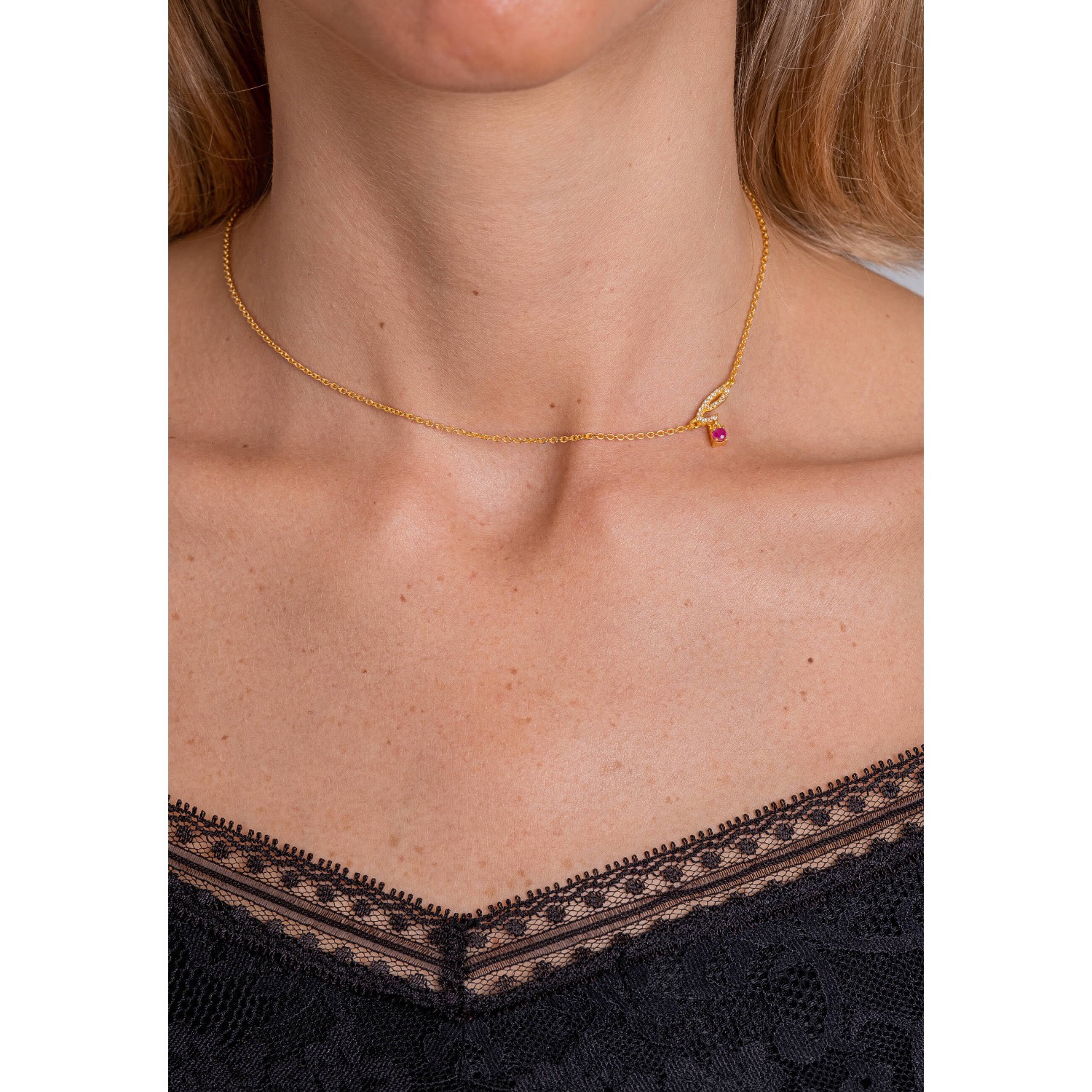 Lavani Jewels Women's Gold / White Zircon "l" Initial Necklace In Gold