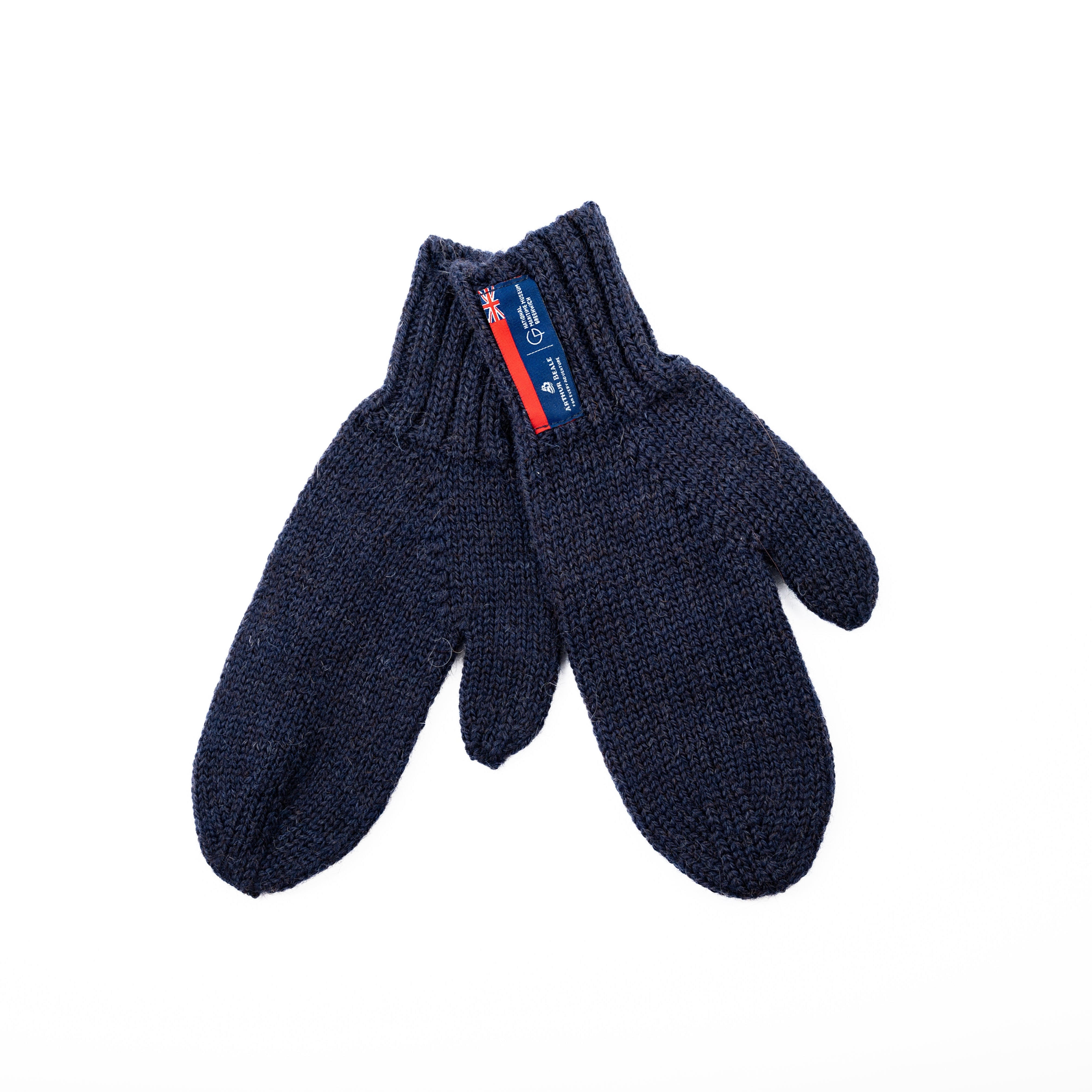 Arthur Beale Men's  Maritime Wool Mitten - Navy Blue In Blue