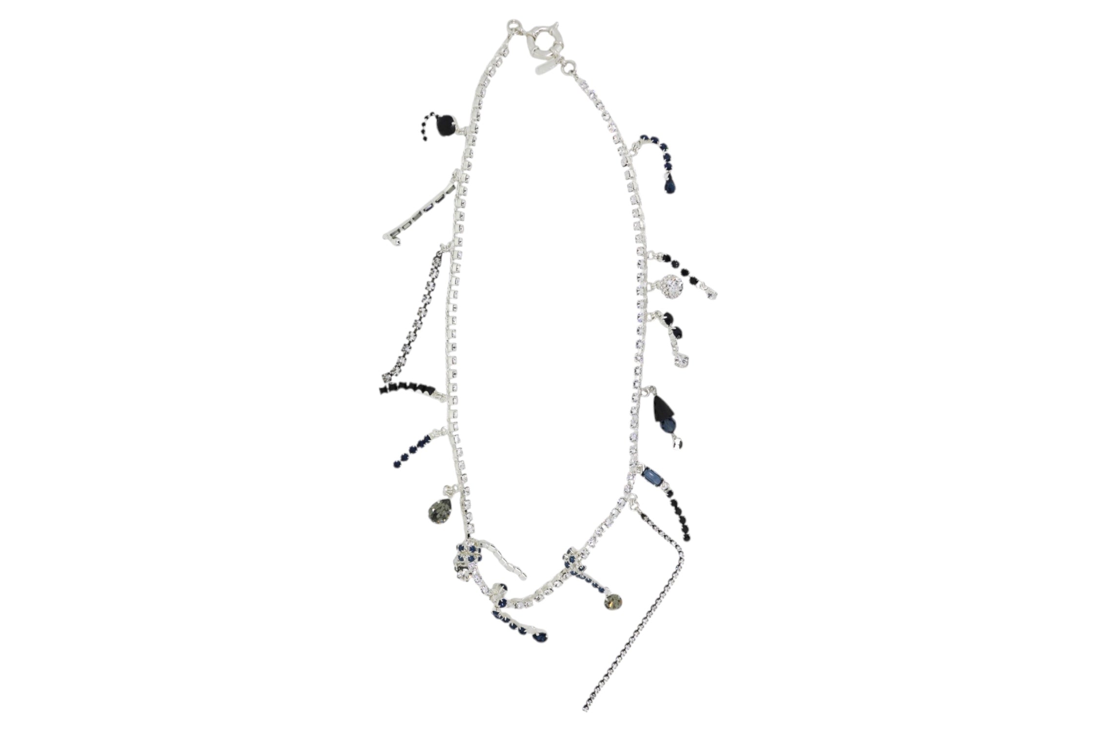 Vickisarge Women's Black / Silver Party Twisted Crystal Necklace