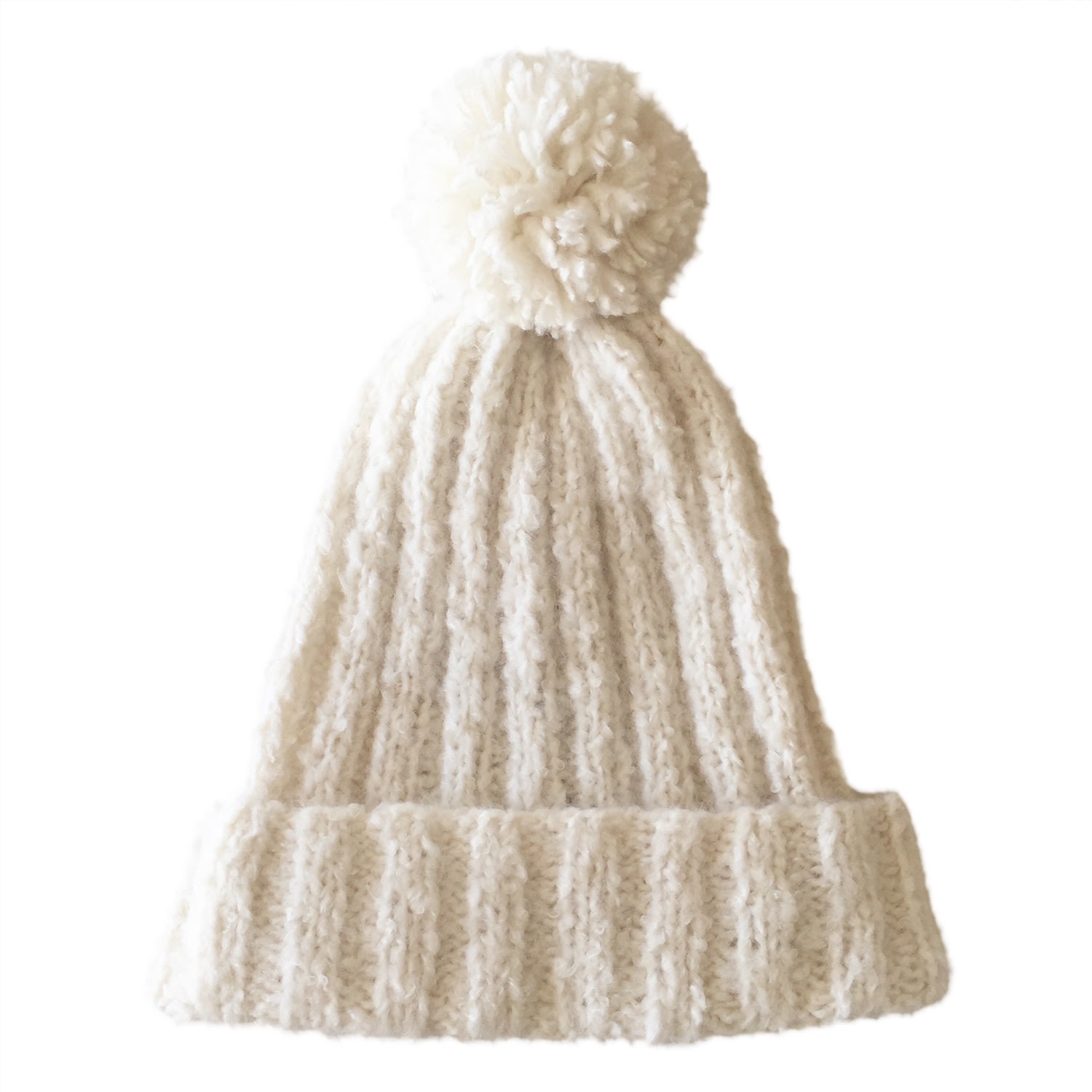 Women’s St Moritz Igloo Hand-Knitted Cashmere Hat With A Pompon In White Grace Cashmere Zurich