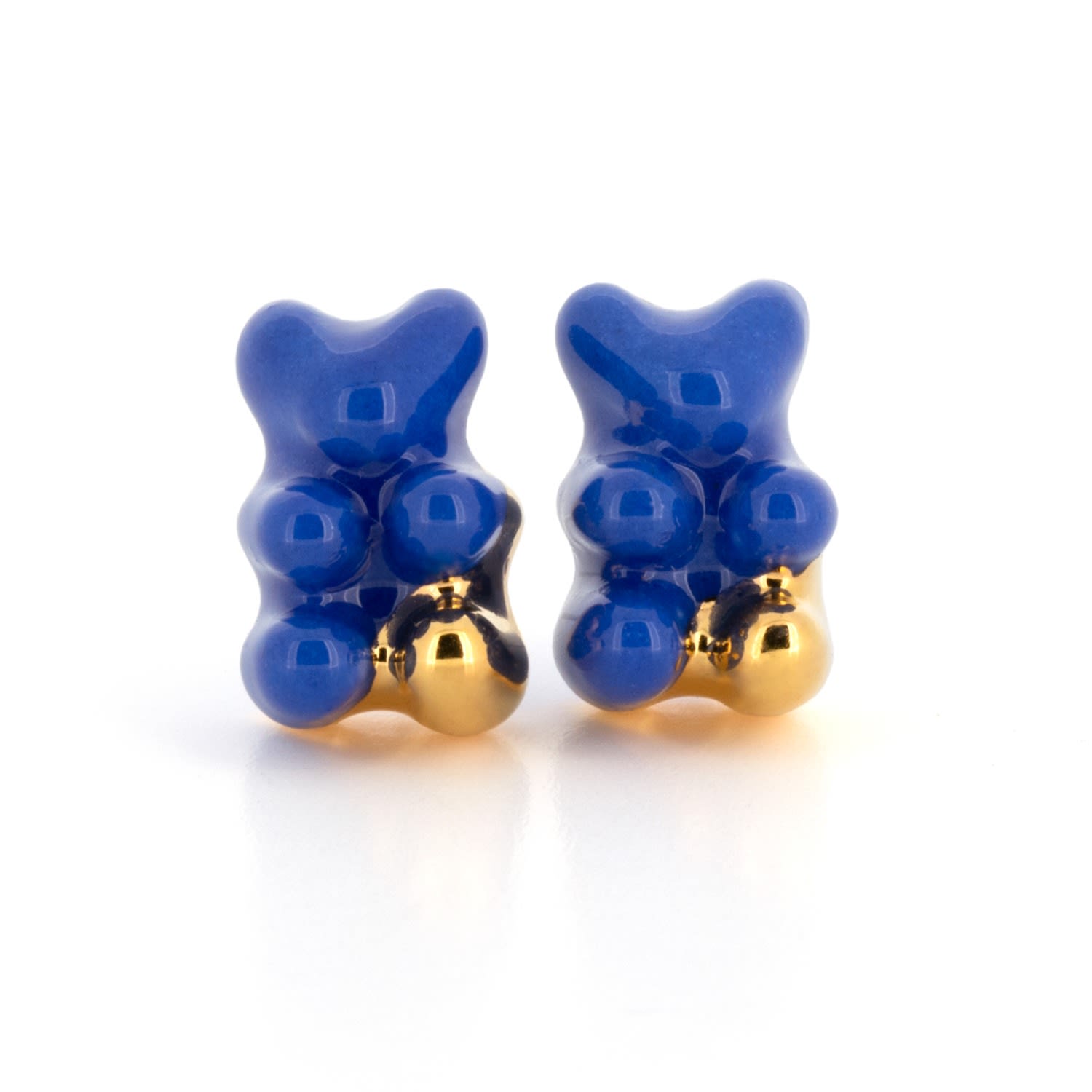 Women’s Gummy Bear Stud Earrings - Blue Golden Paws Cj314