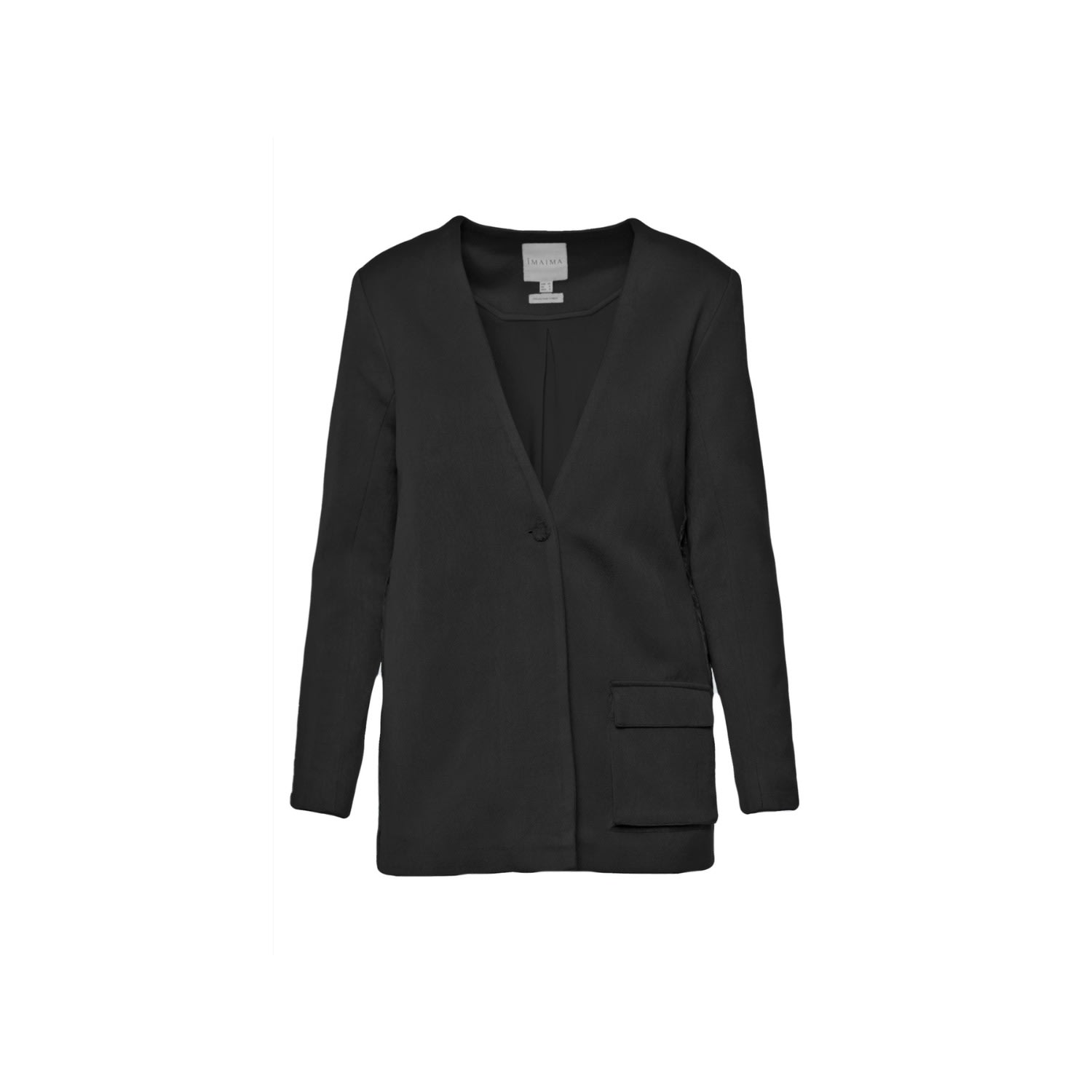 Women’s The Elmas Satin Blazer In Black Large Imaima