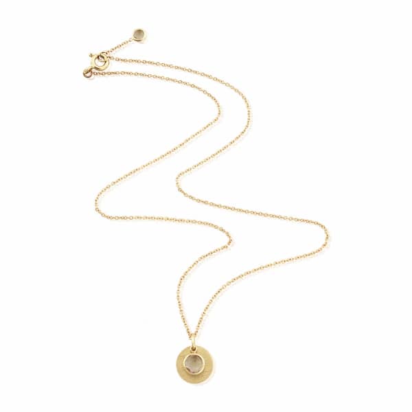 Auree Jewellery Bali 9ct Gold October Birthstone Necklace Rose Quartz In Rose