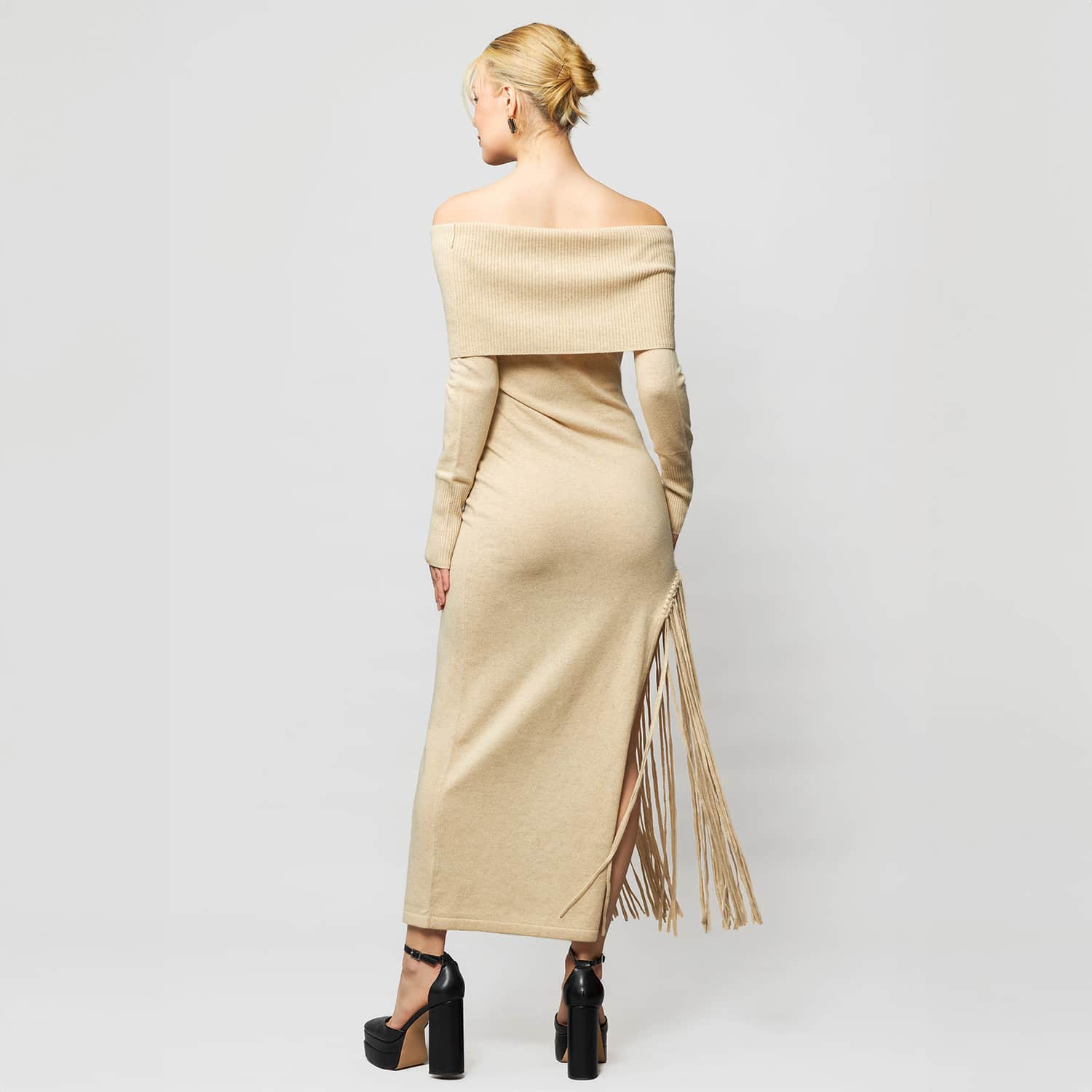 camel evening dress Elisa Bias Cut Dress | Color: Camel | Size L main image 1