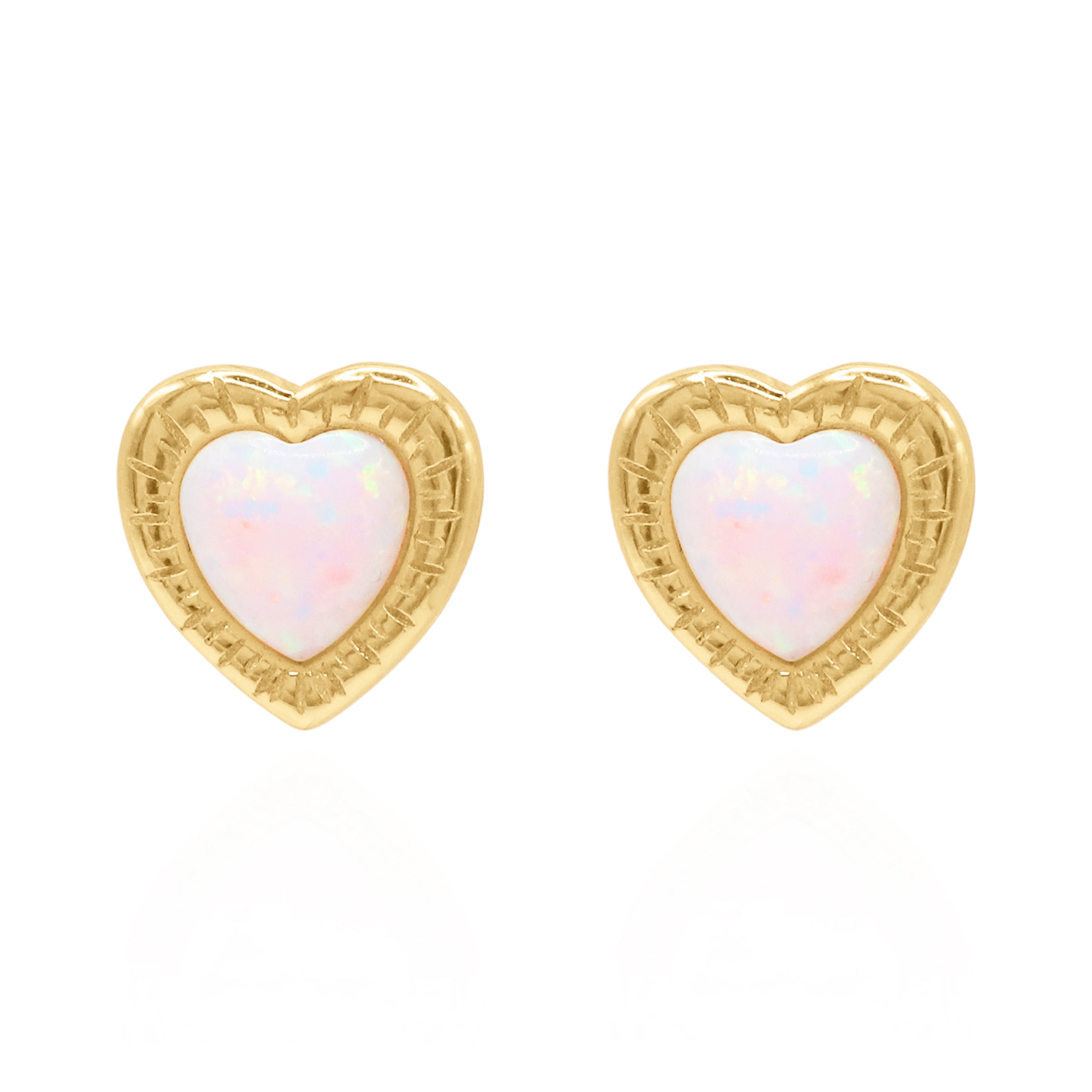 Luna Charles Women's Suki Opal Heart Studs In Gold