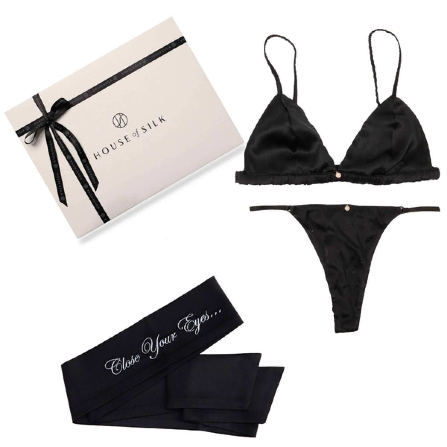 Women’s Sexy Black Gift Set Extra Small House of Silk