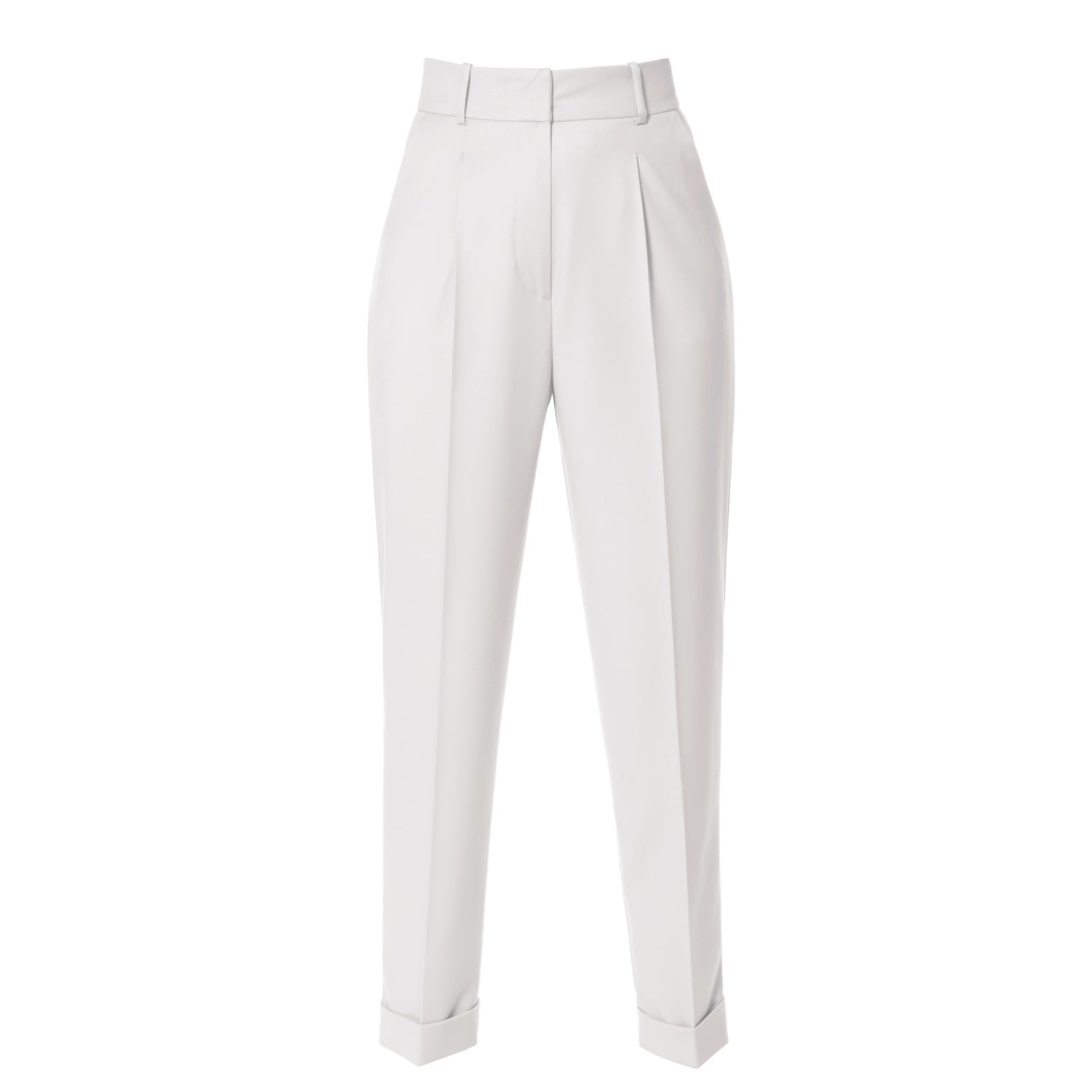 Women’s Kelly Aesthetic White Tailored Trousers With Cuffs Extra Small Aggi