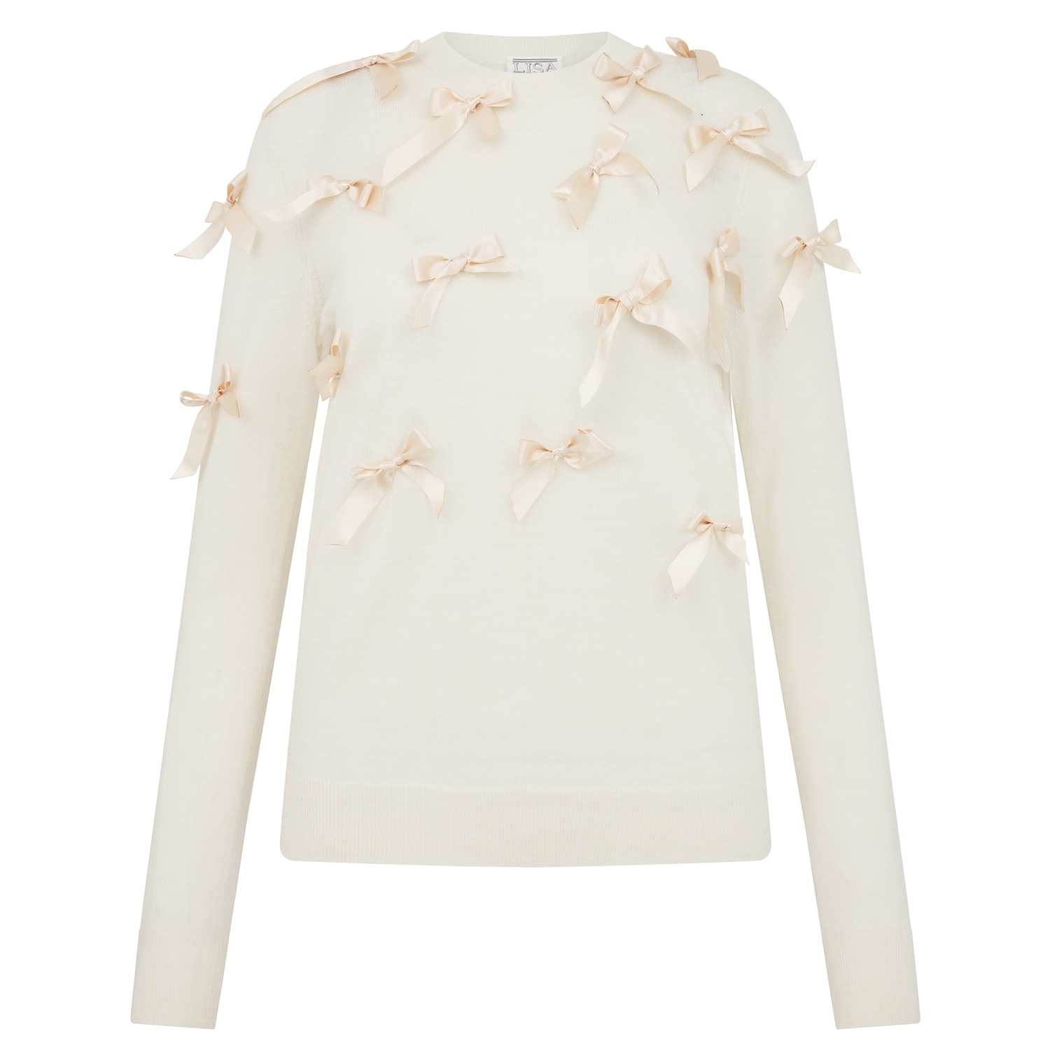 Lisa The Label Women's Bow Belle Sweater In White With Bows In White