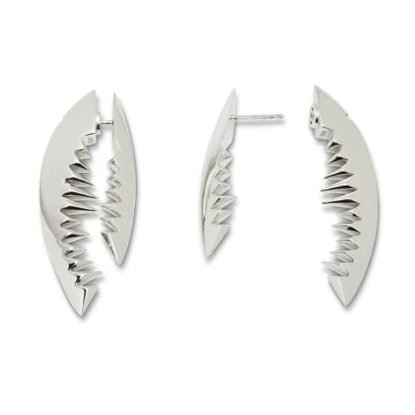 Gucci Shark Bite Silver Earrings In Silver