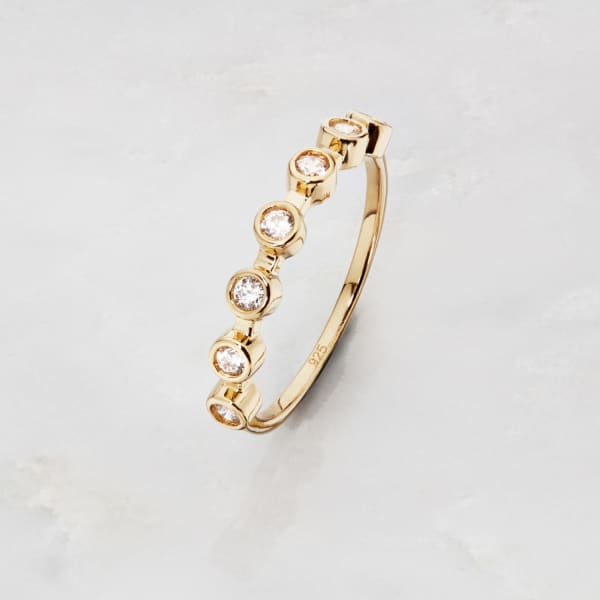 Lily & Roo Gold Round Diamond Style Eternity Ring In Eternity