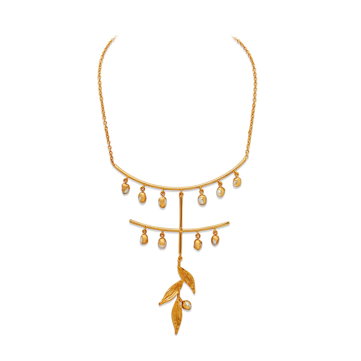 Women’s Gold Zuri Necklace With Baroque Pearls Dhwani Bansal