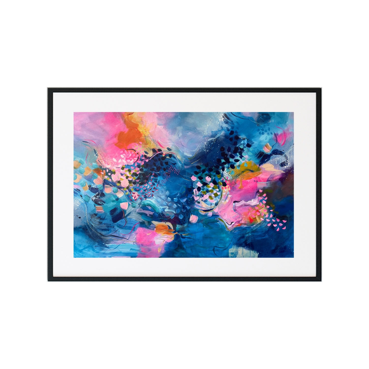 Jessica Slack Studio Blue Eternal Sunset - Large Abstract Print In Multi