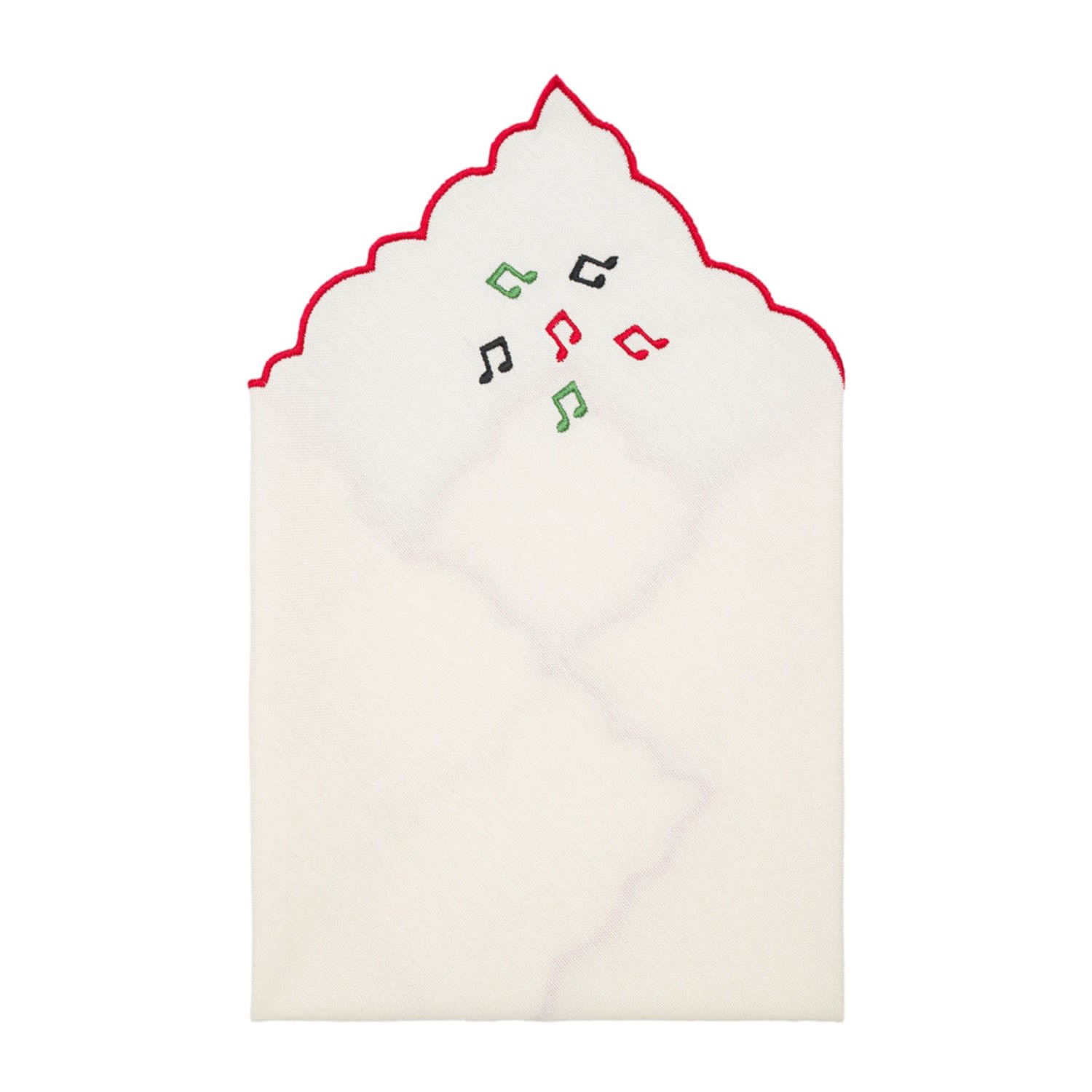 Km Home Collection Neutrals Set Of Two Musical Note Embroidery Cotton Napkin