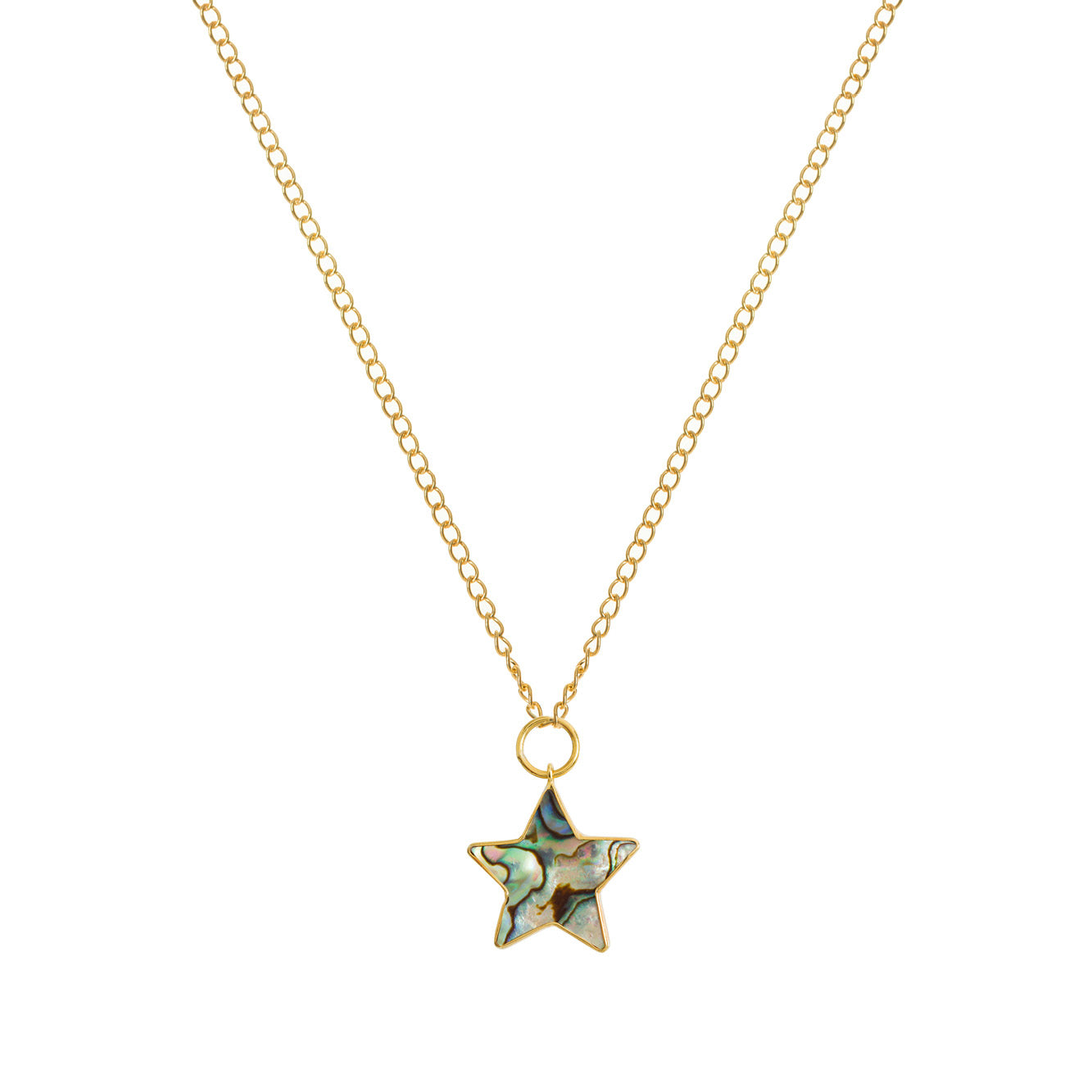 Freya Rose Women's Green / Blue / Gold Necklace With Paua Star In Gold