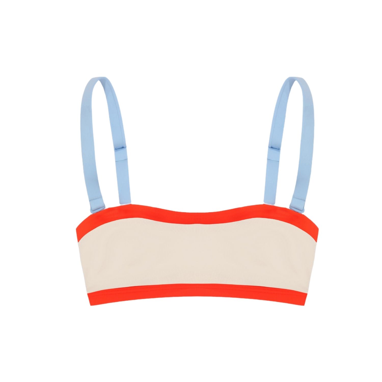 Yorstruly Women's Neutrals Baguette Bikini Top - Pearled White In Blue/white