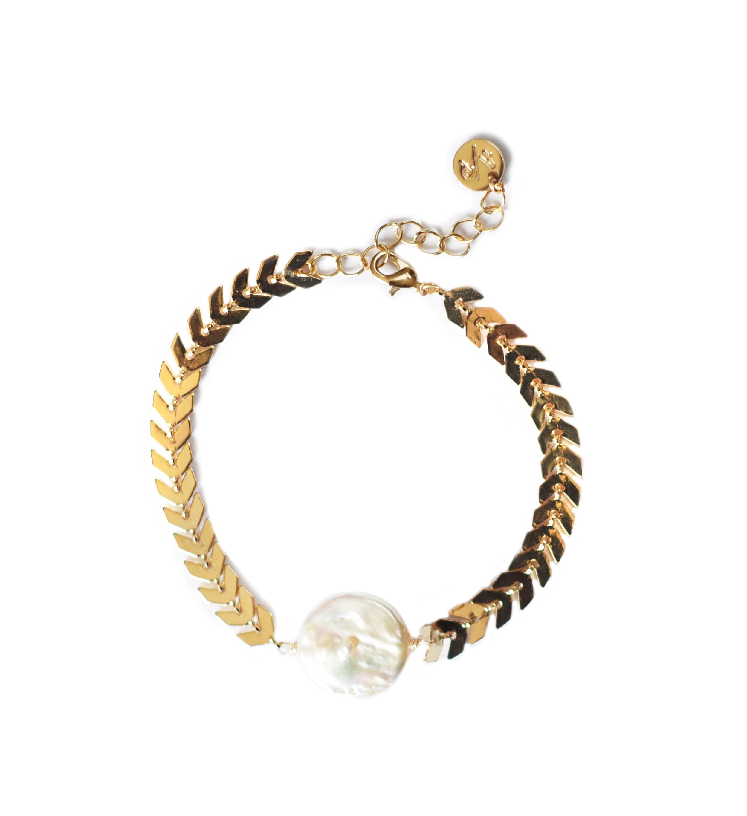 Women's Chevron Pearl Bracelet