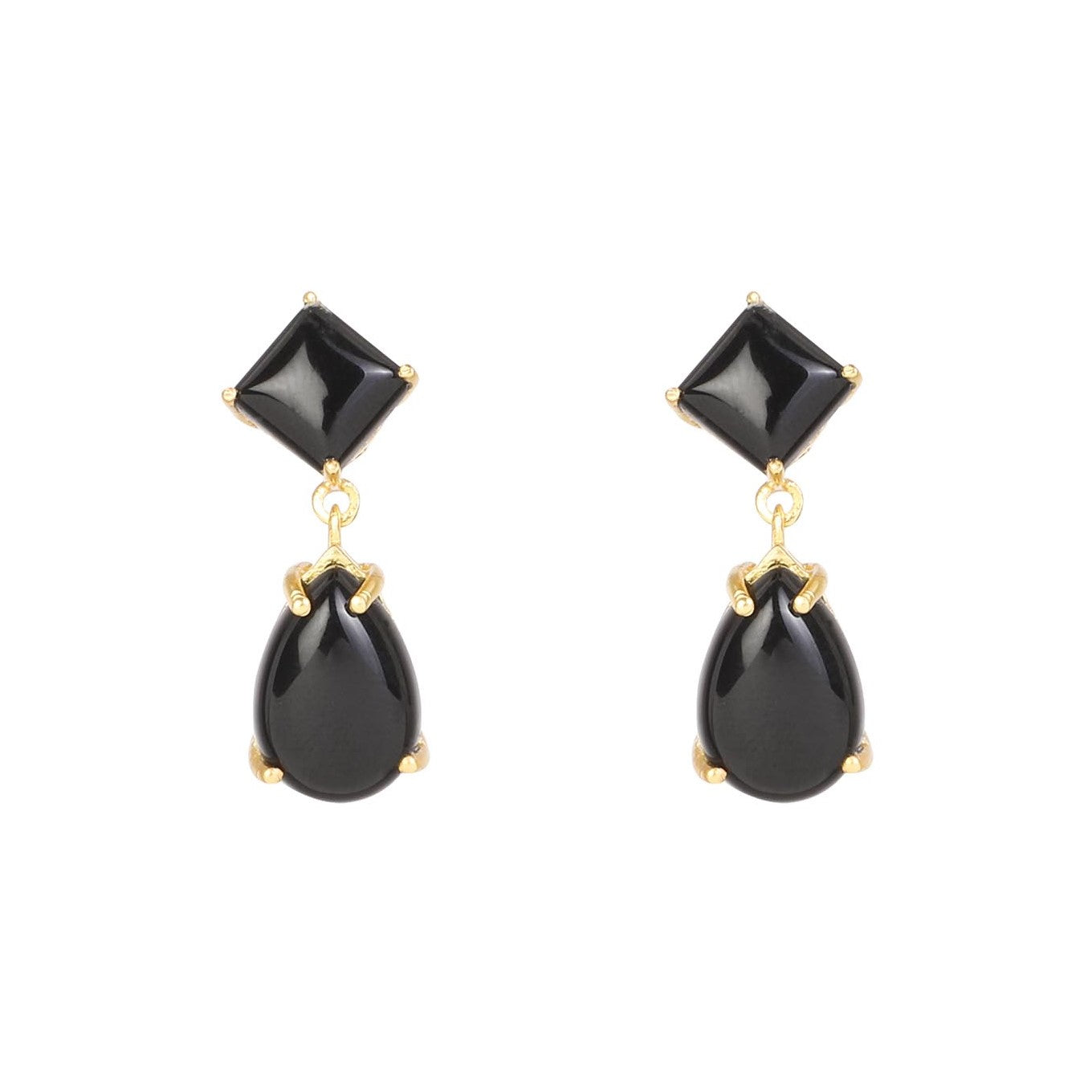 Women’s Gold / Black "Midnight Glam" Black Onyx Stone Earring Lila Rasa